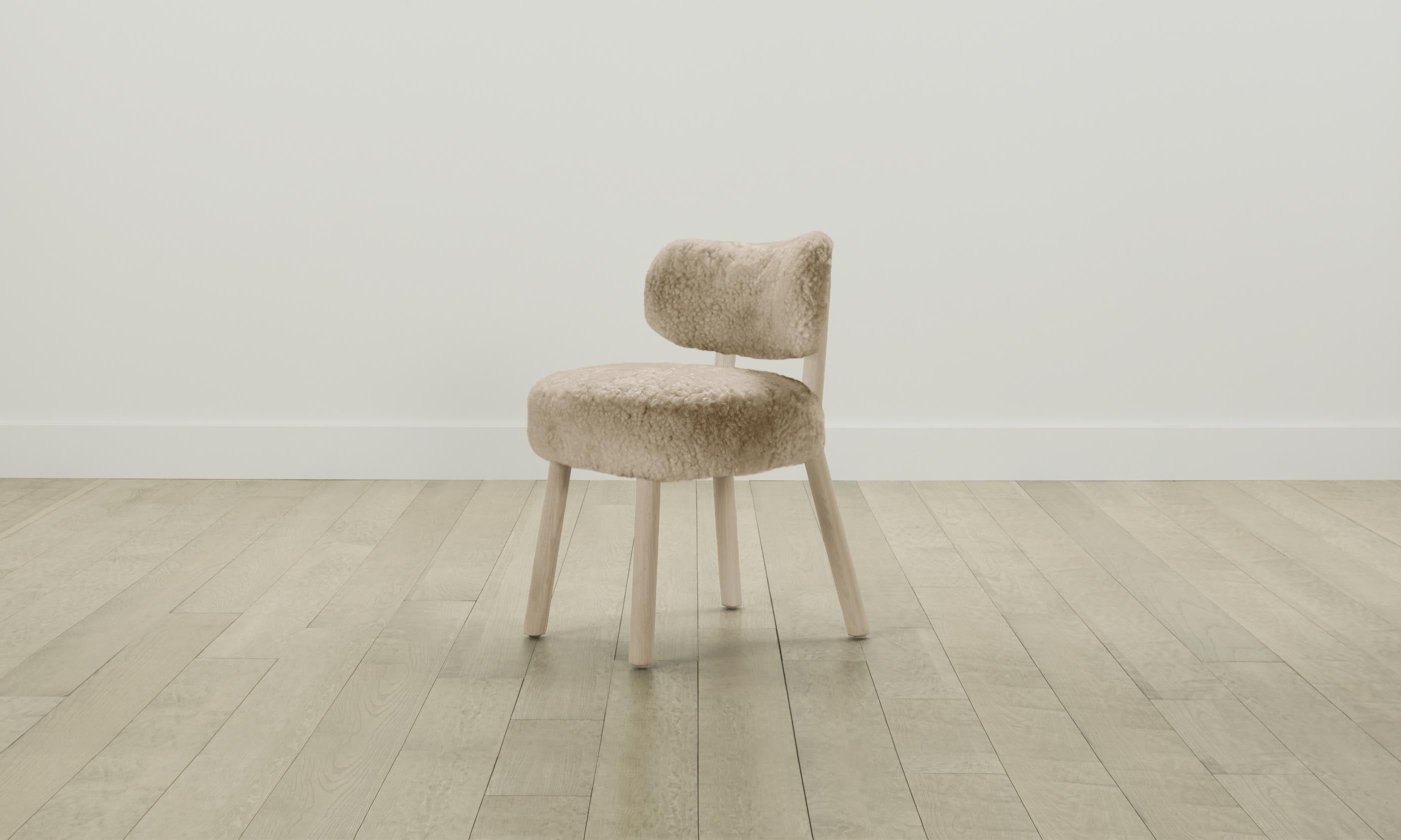 The Jane Dining Chair - Shearling Toffee Upholstered Accent Chair for Modern Dining Room, Living Room & Office - Comfortable Mid-Century Style Seating for Home Decor