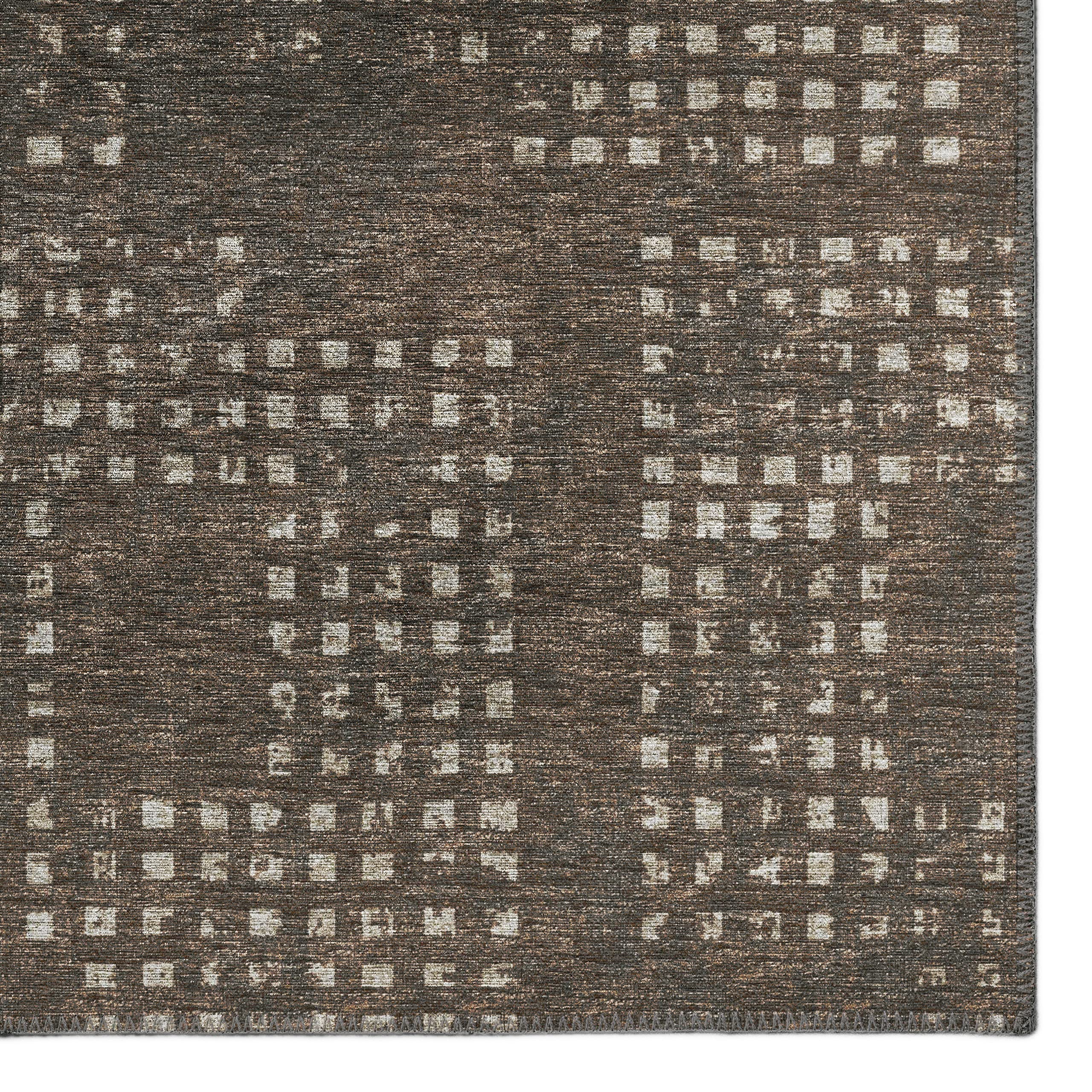 Addison Rugs Eleanor AER31 Brown 8' x 8' Indoor/Outdoor Round Area Rug - Machine Washable, Non-Shedding, Easy Clean - Perfect for Bedroom, Living Room, Dining Room, Kitchen & Patio Decor