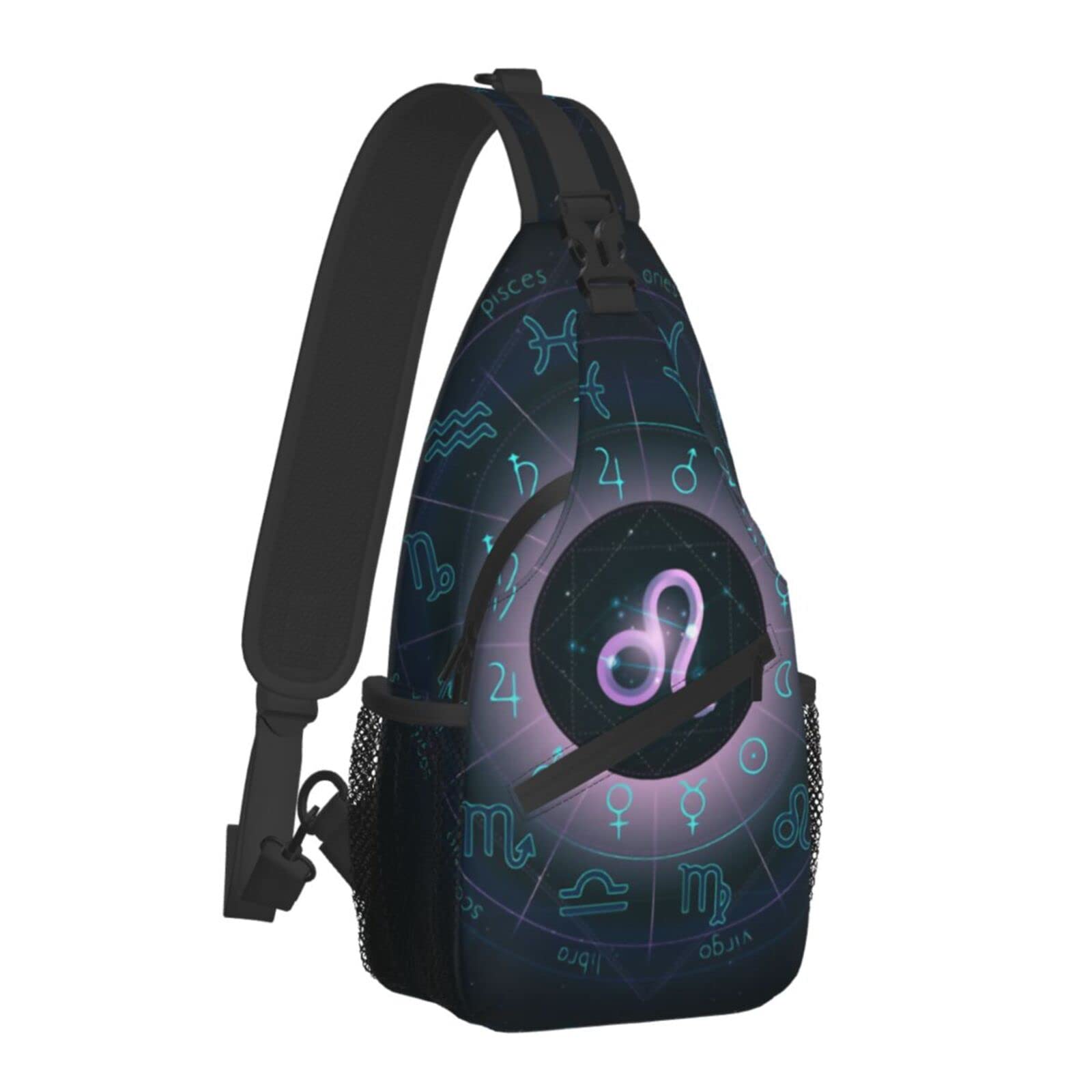 Leo Chest Bag Shoulder Bag - Zodiac Constellation Sling Backpack for Men & Women | Casual Travel, Hiking, Festival & Everyday Crossbody Bag