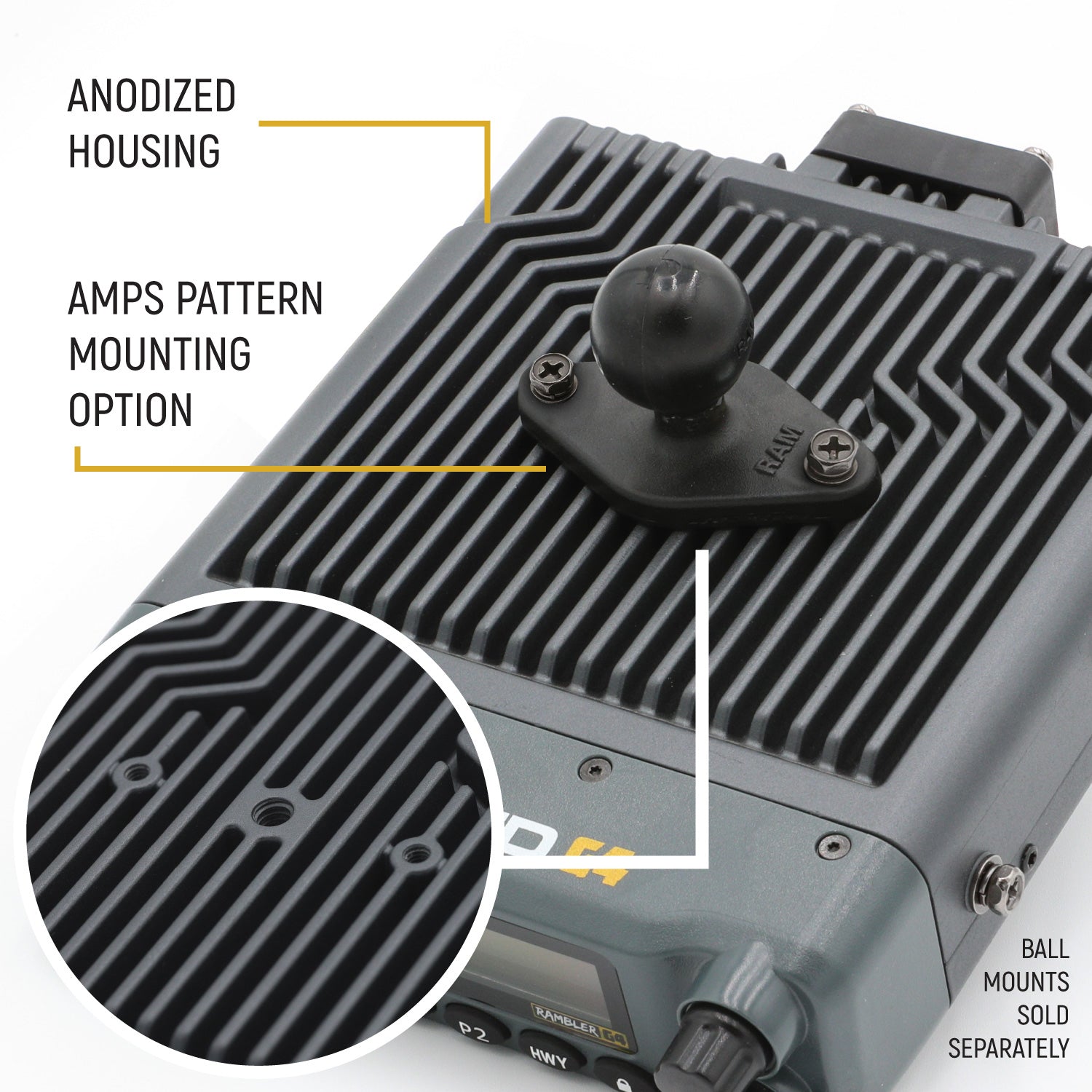 Rambler G4 High Power GMRS Mobile Radio Kit with External Speaker - Long Range Communication for Off-Road, RV & Emergency Preparedness