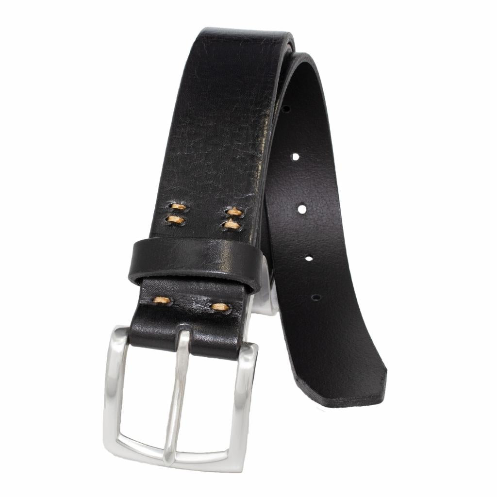 Premium Italian Full Grain Leather Belt for Men - Genuine Leather Dress Belt with Solid Brass Buckle - Perfect for Business, Casual & Formal Wear