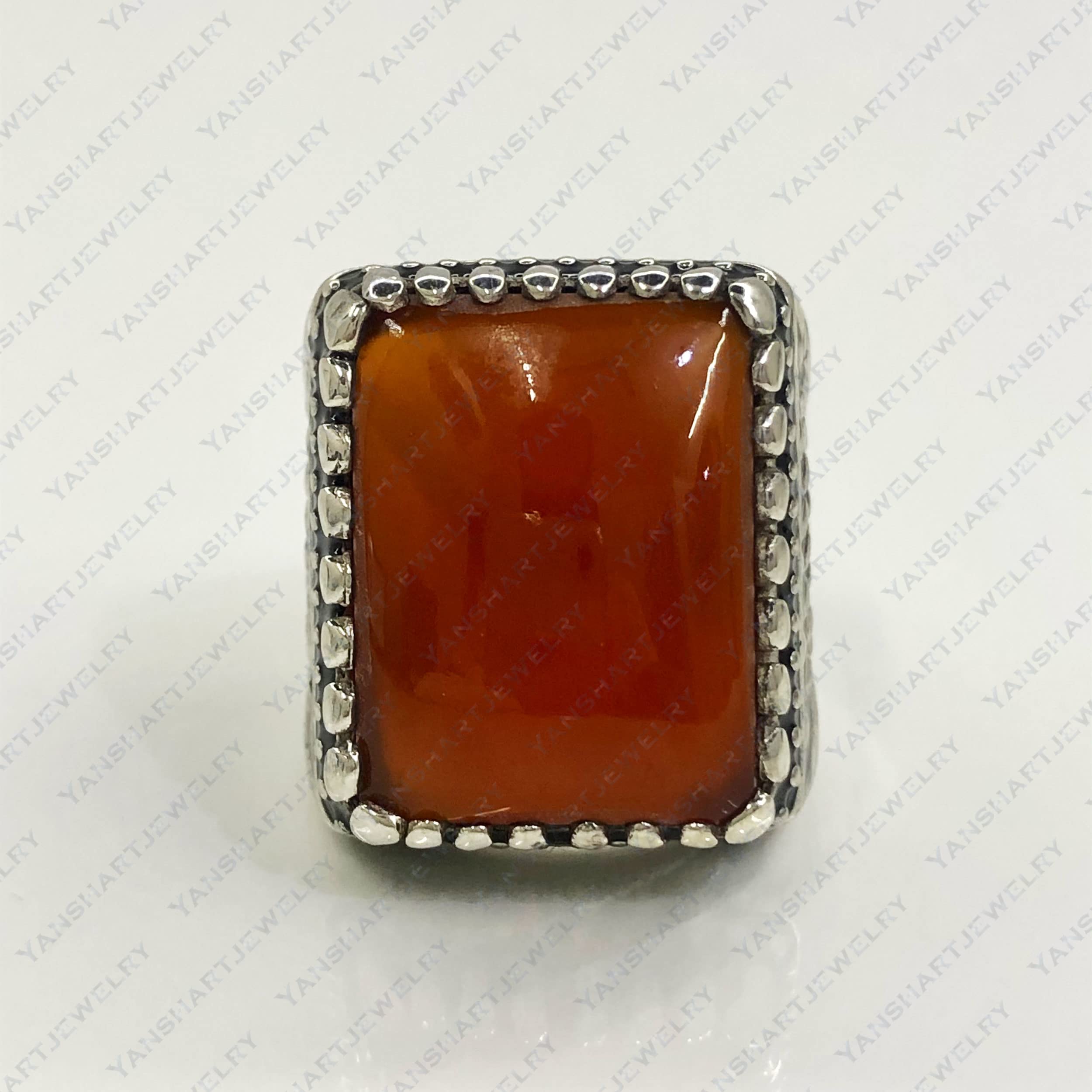 **Handmade 925 Sterling Silver Men's Red Onyx Signet Ring - Natural Stone, Turkish Jewelry, Perfect Gift for Husband, Christmas, or Anniversary - Ideal for Formal Events, Weddings, and Everyday Wear**