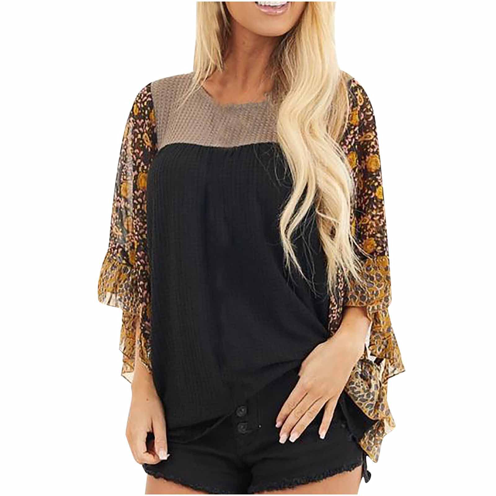 Women's Plus Size Oversized Batwing Sleeve Waffle Crewneck Sweatshirt - Color Block Casual Dressy Top for Fall | Loose Fit Comfort Wear for Work, Weekend & Layering