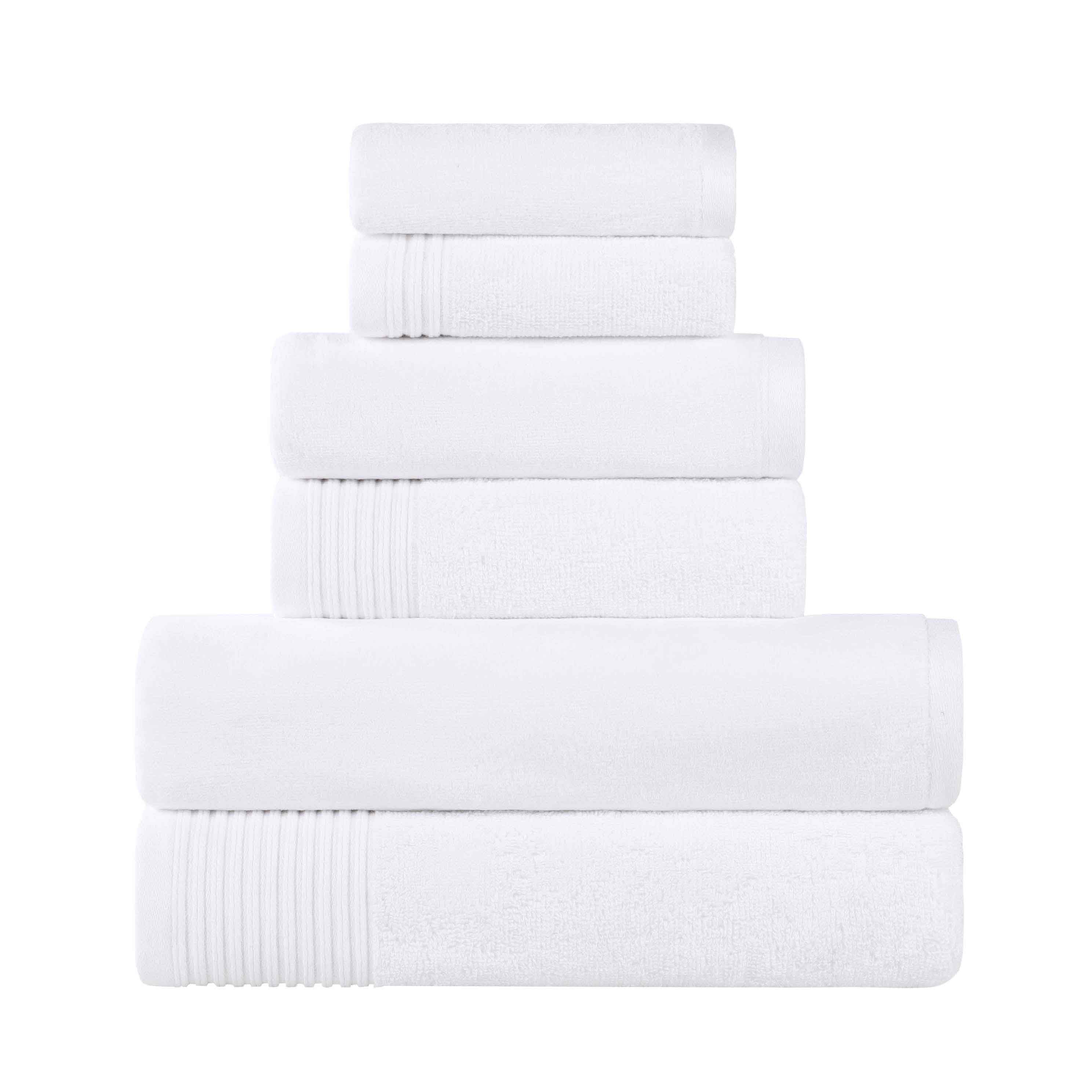Premium 6-Piece Cotton Quick-Drying Towel Set - Solid & Marble Patterns for Bath, Gym, Beach, and Spa | Ultra Absorbent & Soft Bath Towels