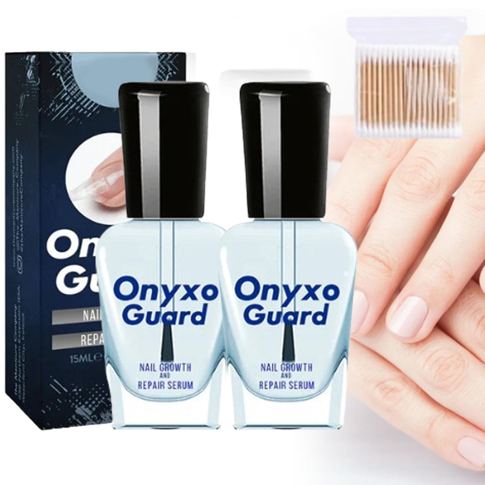 Onyxoguard Nail Growth & Repair Serum - Best Nail Strengthener for Thin & Brittle Nails - Natural Nail Care Treatment with Keratin & Vitamins (2 Pack) - Perfect for Weak, Peeling Nails & Faster Growth at Home or Salon