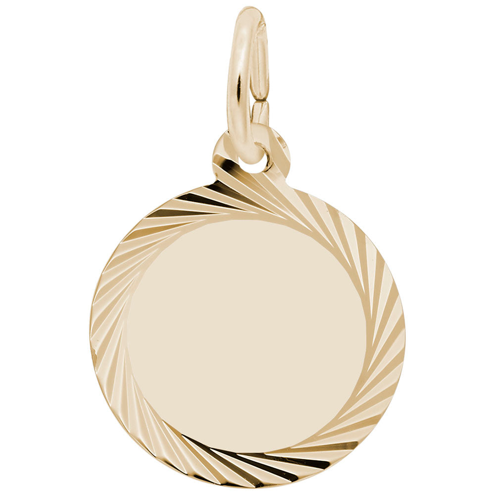 14K Gold Extra Small Diamond Cut Disc Charm - Dainty Jewelry for Necklaces & Bracelets - Perfect for Everyday Wear, Gifts & Special Occasions