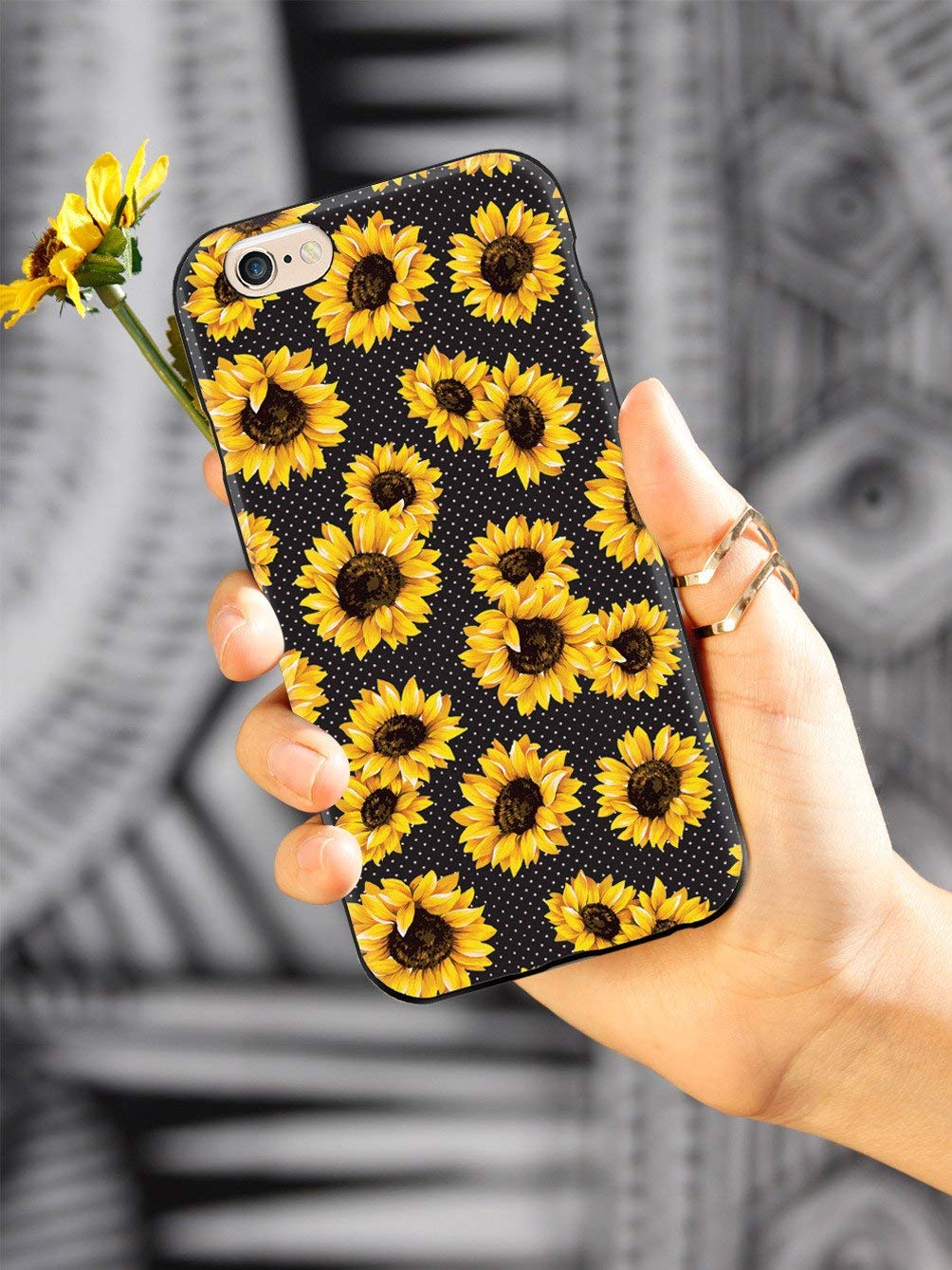 **Inspired Cases - iPhone 11 Pro Max Case - 3D Textured Protective Cover with Sunflower Design - Shockproof & Slim Fit - Perfect for Everyday Use & Outdoor Activities**