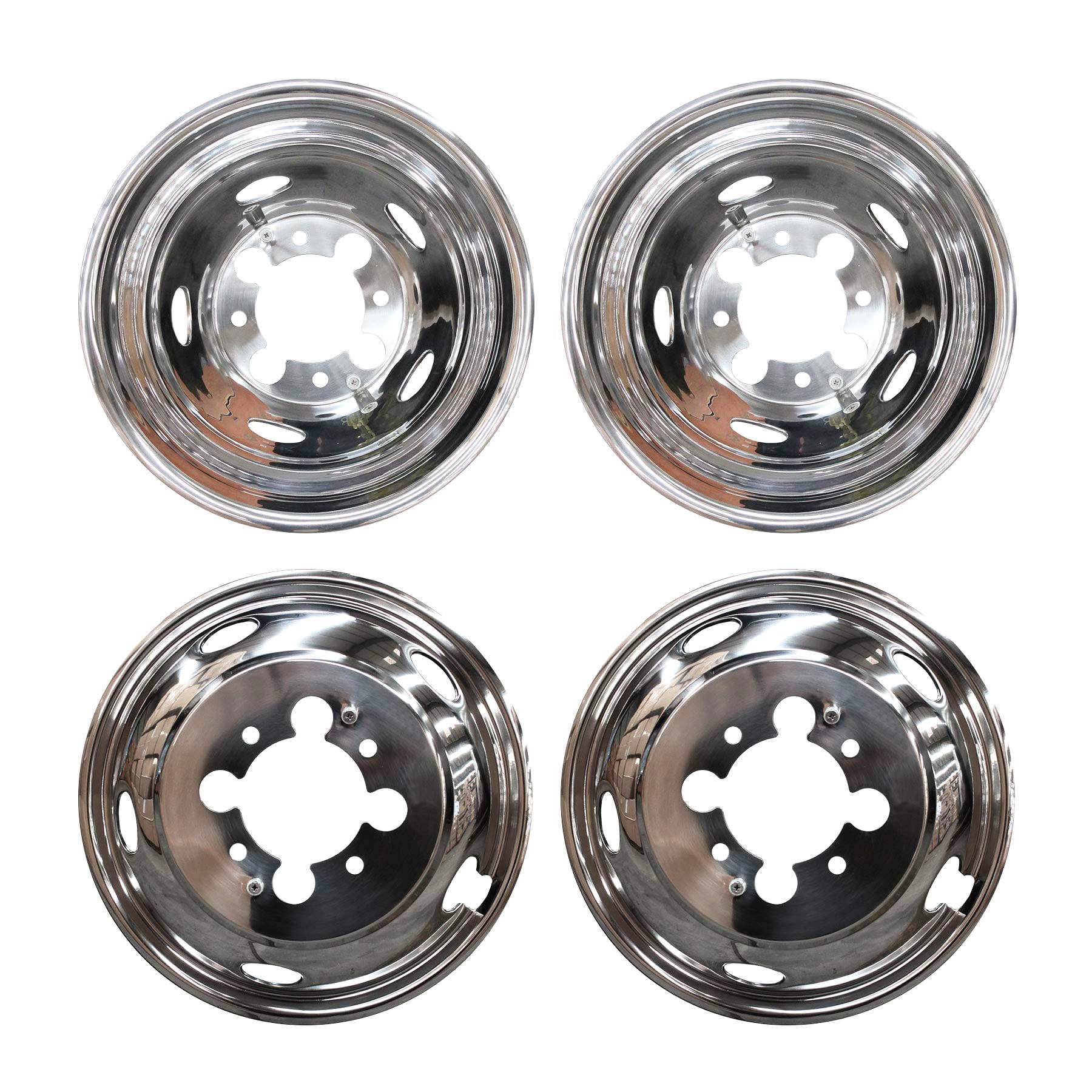 4pcs Polished Stainless Steel Wheel Simulators for 2003-2018 Dodge Ram 3500 Dually - 17