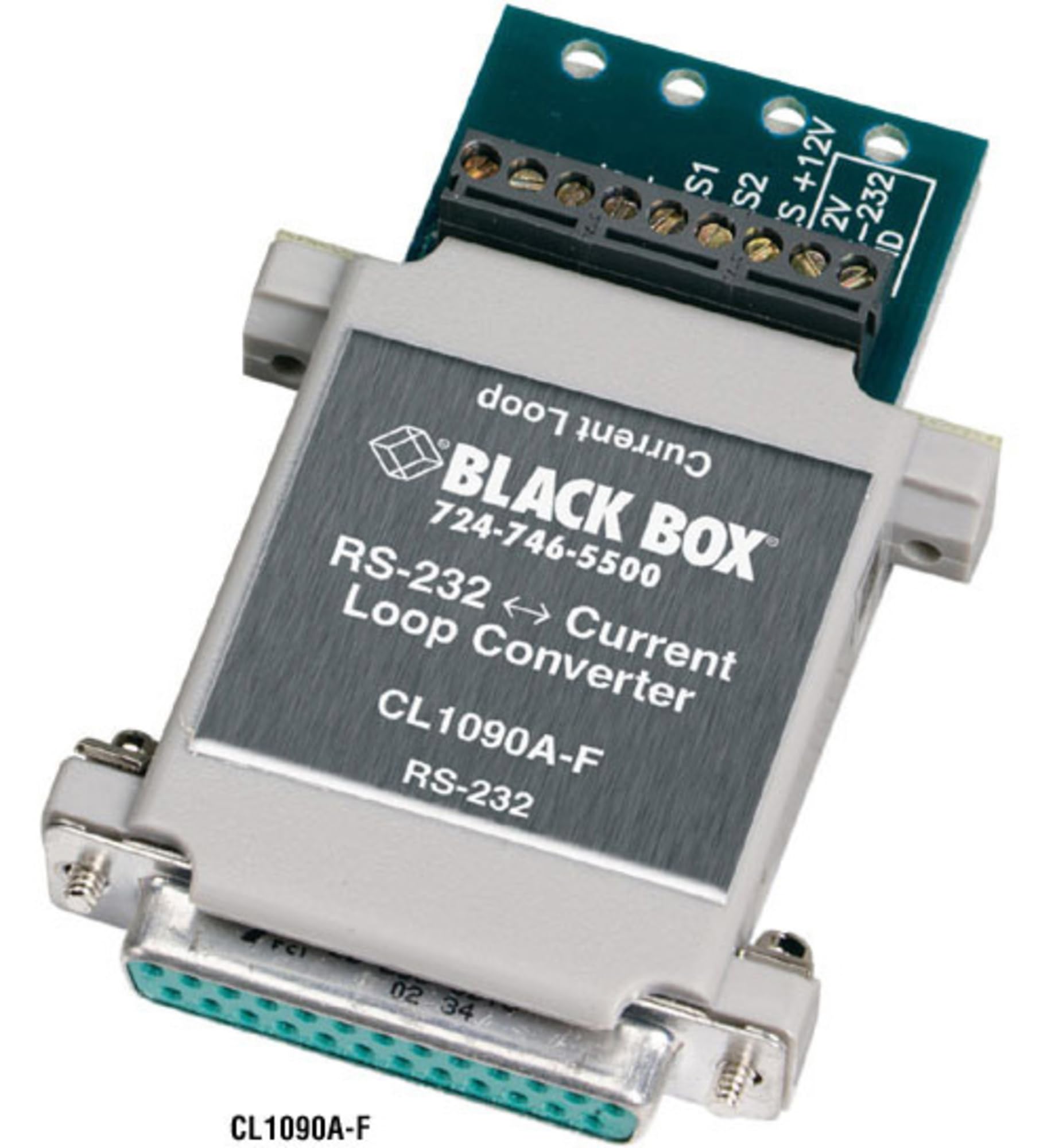 RS232 to Current Loop Converter - Black Box - Industrial Serial Communication Adapter for SCADA, PLC, and Automation Systems