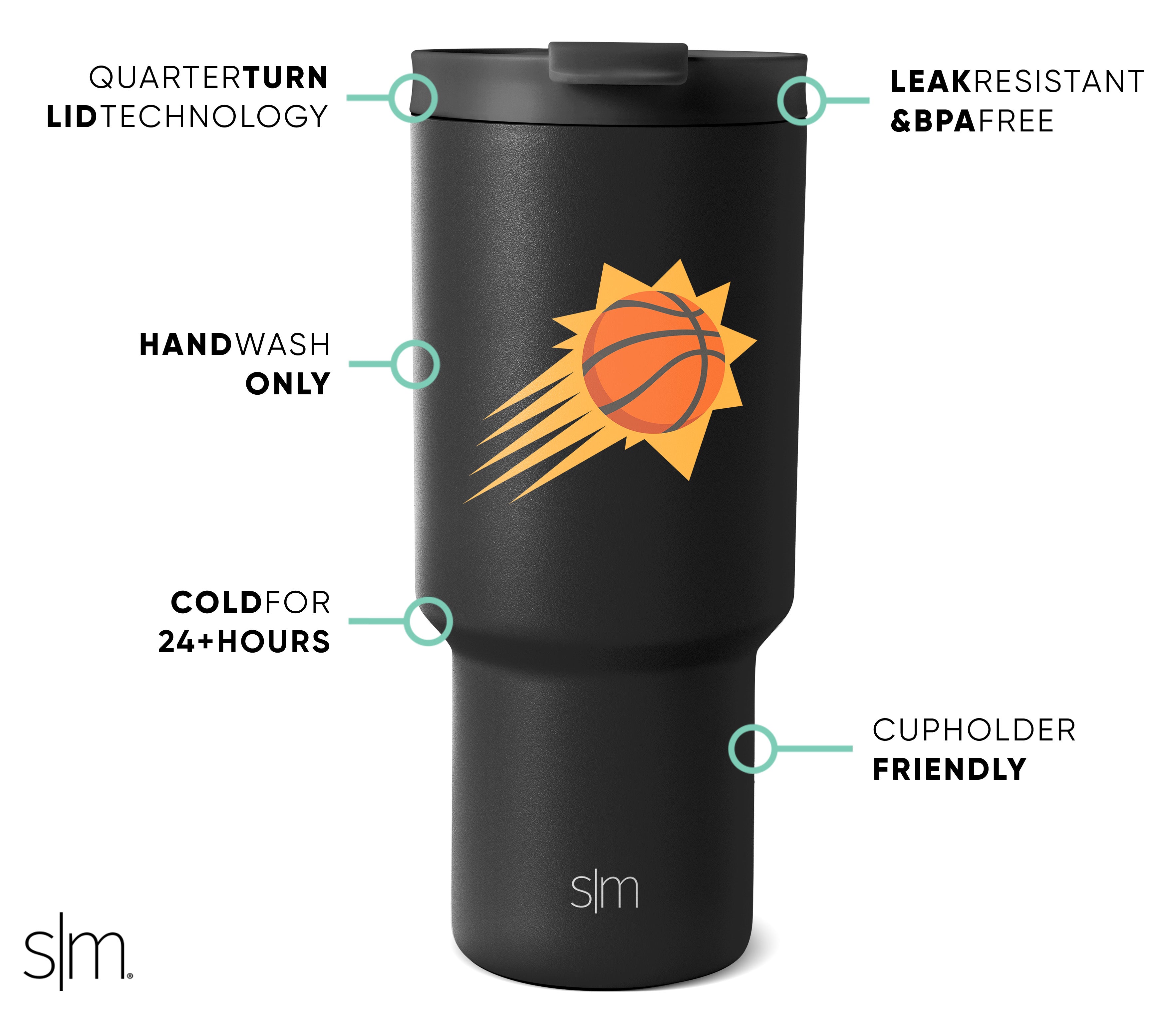 NBA Trek Tumbler with Flip Lid - Insulated Stainless Steel Water Bottle for Basketball Fans - Perfect for Gym, Workouts & Outdoor Adventures