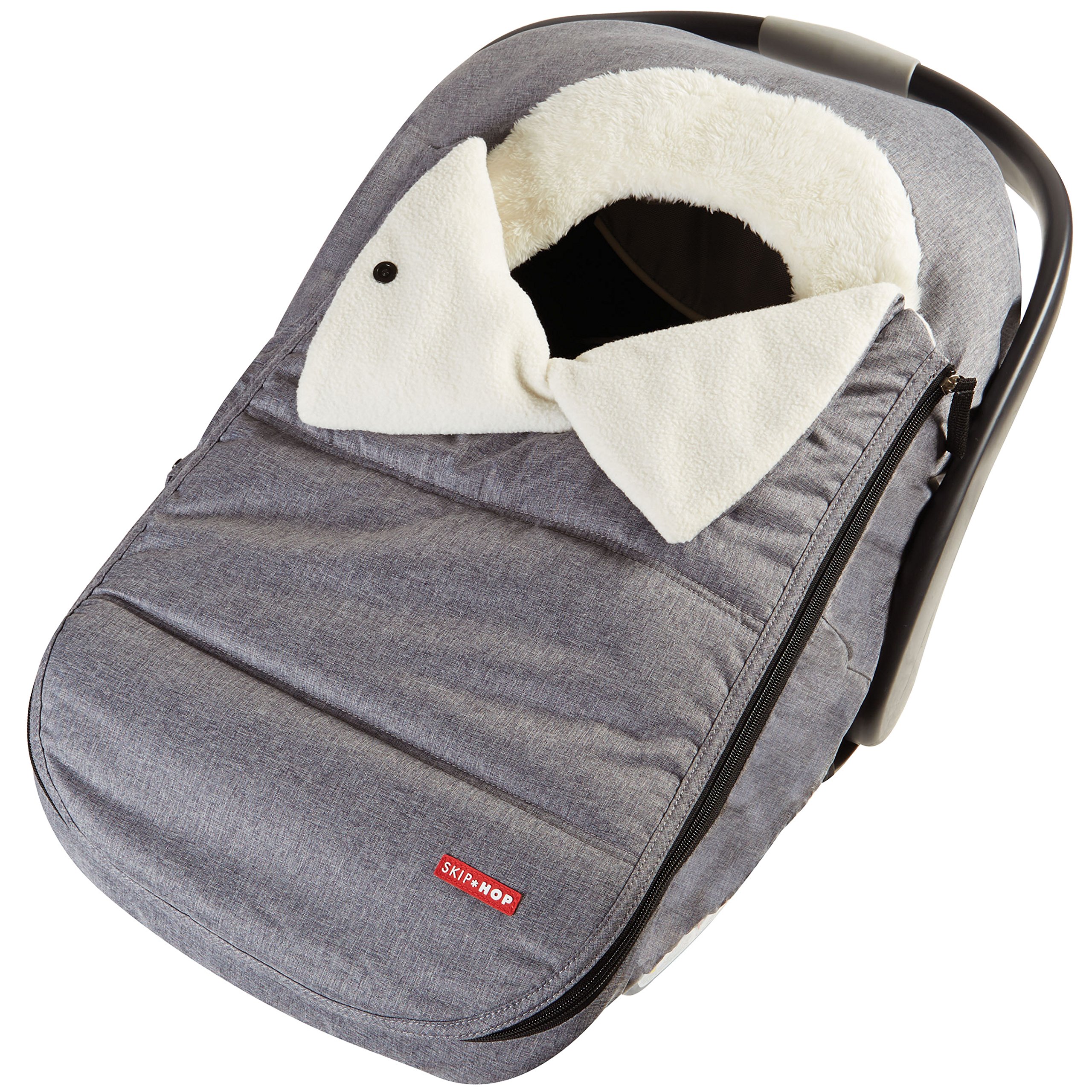 Skip Hop Winter Car Seat Cover for Baby - Stroll & Go Insulated Infant Car Seat Protector, Heather Grey - Perfect for Cold Weather & Outdoor Strolls