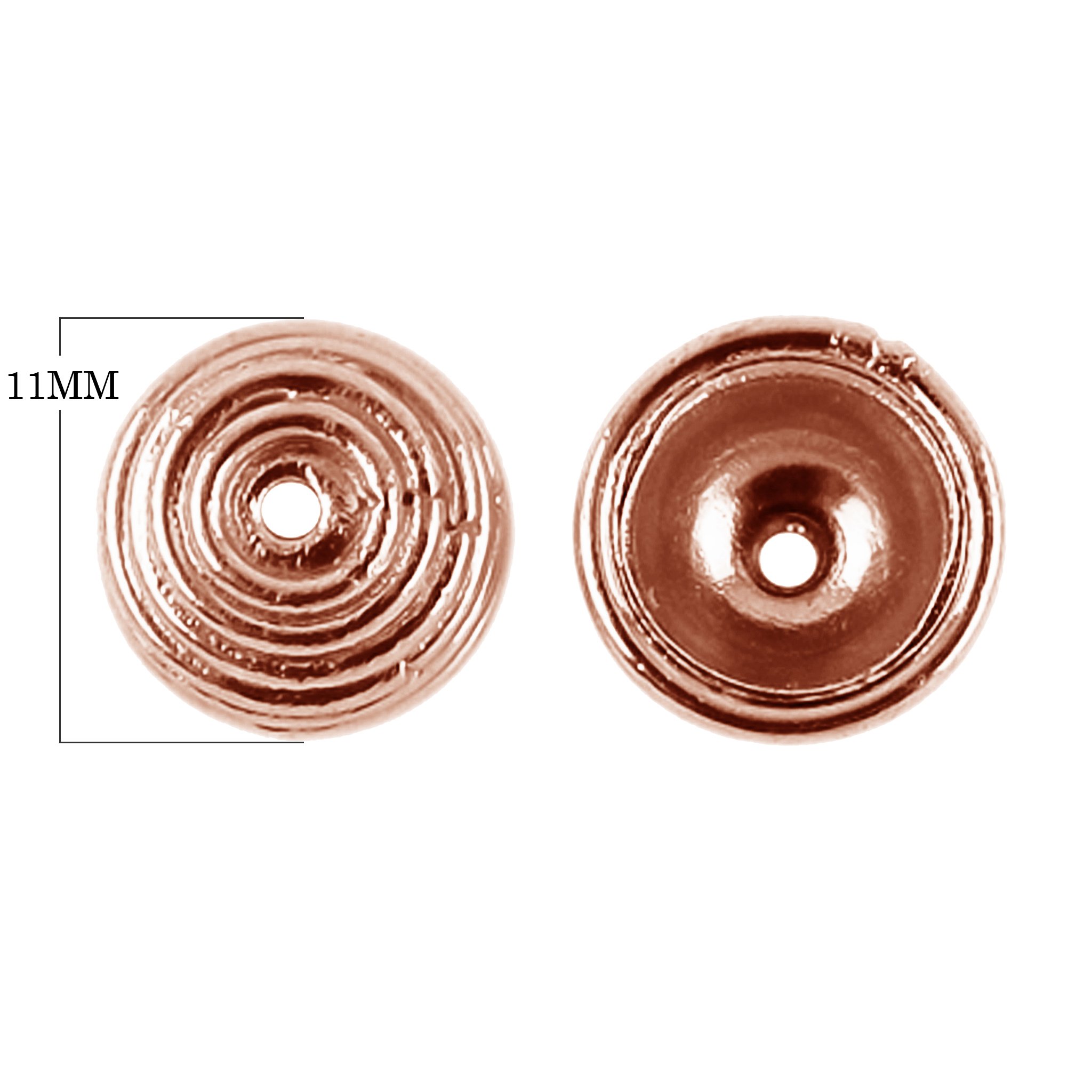 Rose Gold Overlay Bead Cap CRG-173 11MM - Jewelry Making Supplies for DIY Bracelets, Necklaces & Earrings - Perfect for Beading, Crafting & Gift Making