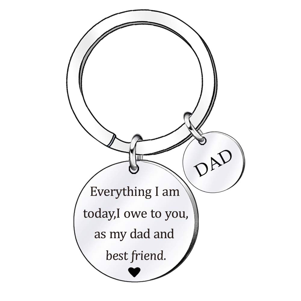 Personalized Dad Gifts from Daughter or Son - Engraved Keychain for Father's Day, Birthday & Appreciation - Perfect Keyring Gift for Dad, Daddy, Father Figures | Great for Anniversaries, Retirement & Daily Use