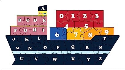 TodFod Wooden Jigsaw Puzzle Toy for Kids - 36-Piece Vehicle Ship Alphabet Learning Game with English Consonants | Educational STEM Toy for Toddlers & Preschoolers | Perfect for Classroom, Birthday Gifts & Early Childhood Development