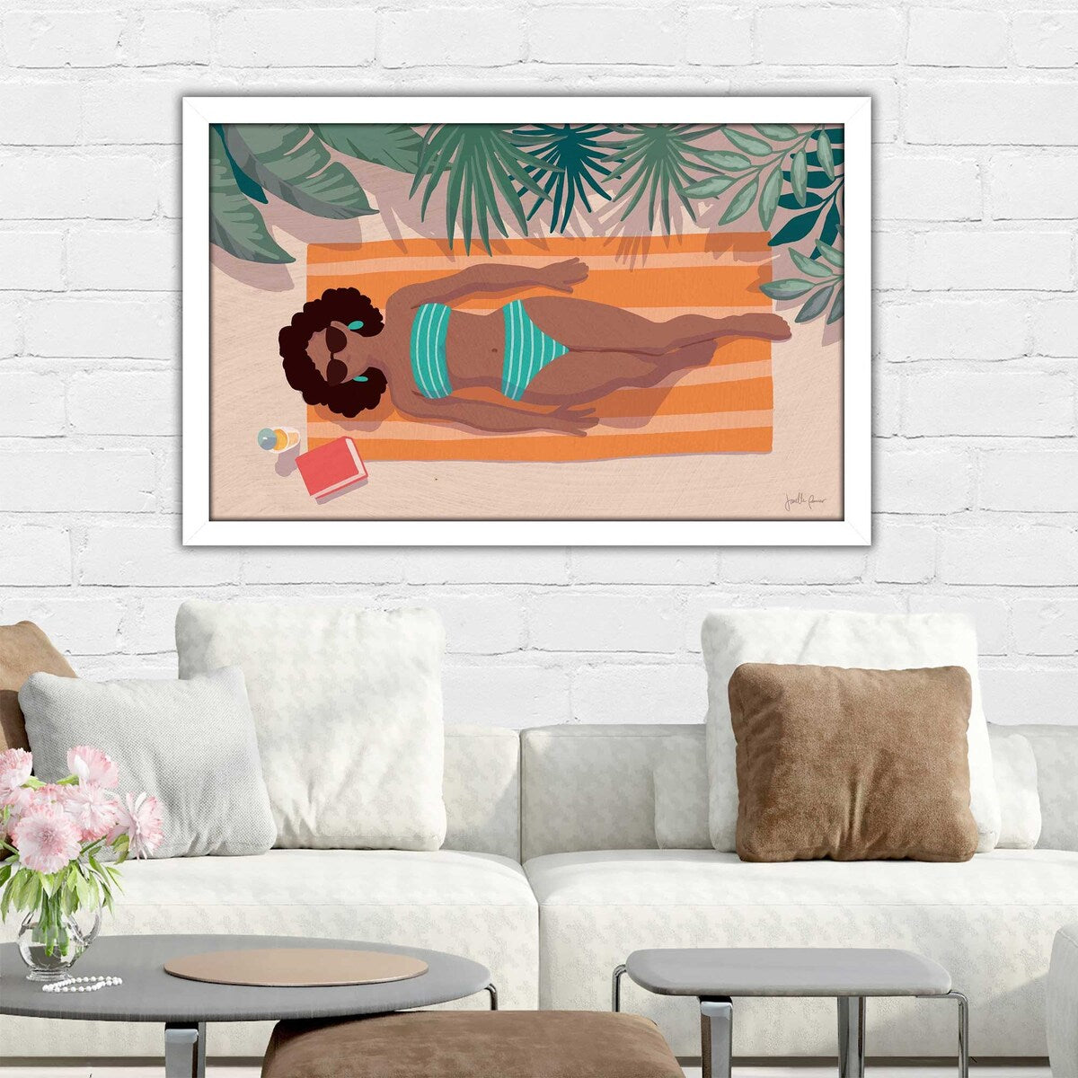 Beach Babes III Horizontal Acrylic Wall Art Print - Tropical Beach Decor for Living Room, Bedroom & Office