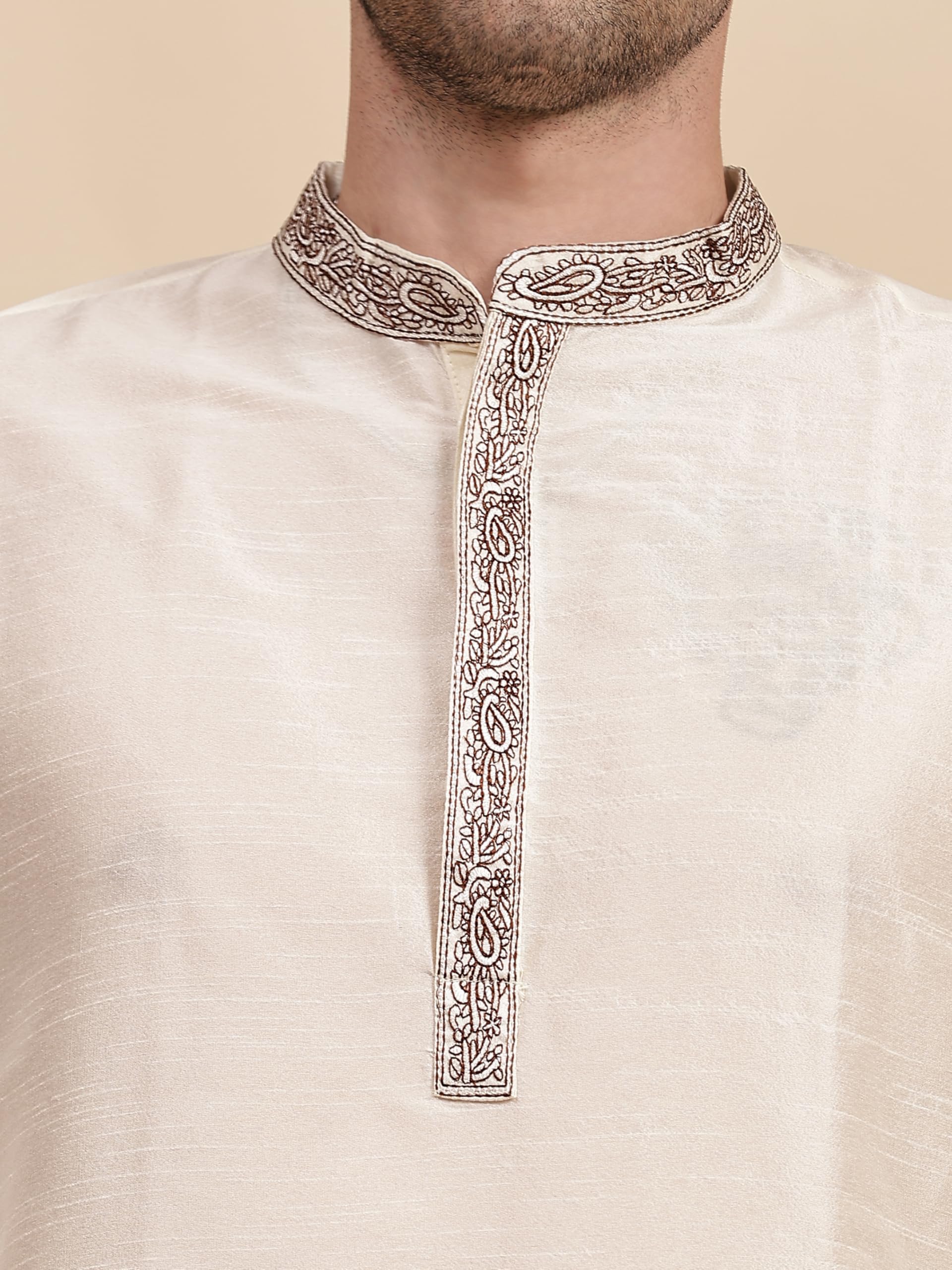SKAVIJ Men's Tunic Art Silk Kurta Pajama Set - Elegant Wedding & Party Outfit for Festive Occasions | Perfect for Indian Weddings, Diwali Celebrations & Cultural Events