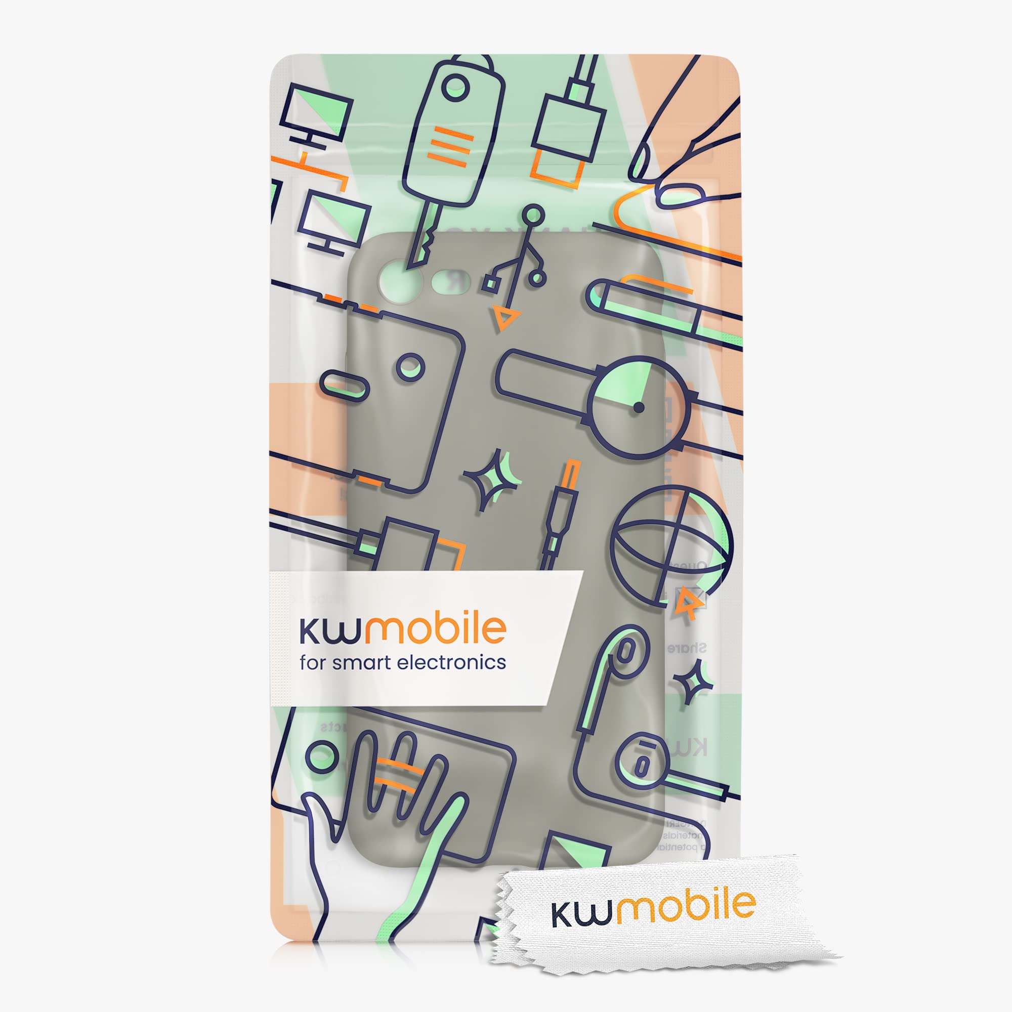 kwmobile Slim TPU Phone Case Compatible with Apple iPhone SE 2022/2020, iPhone 8/7 - Protective Soft Matte Cover in Olive Green | Perfect for Everyday Use, Work & Travel