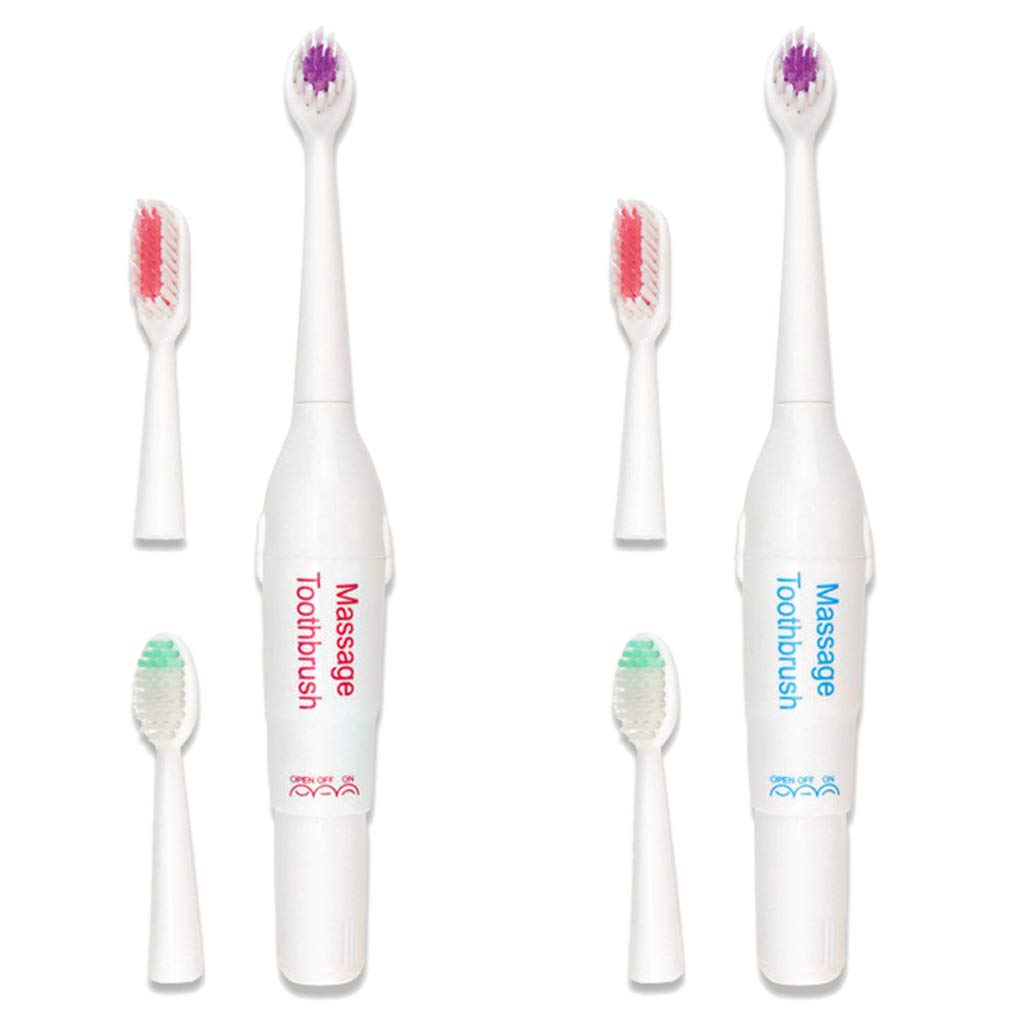 Gergxi Electric Toothbrush for Adults - 3 Head Replacement, Battery Operated & Portable - Perfect for Travel, Home & Daily Oral Care
