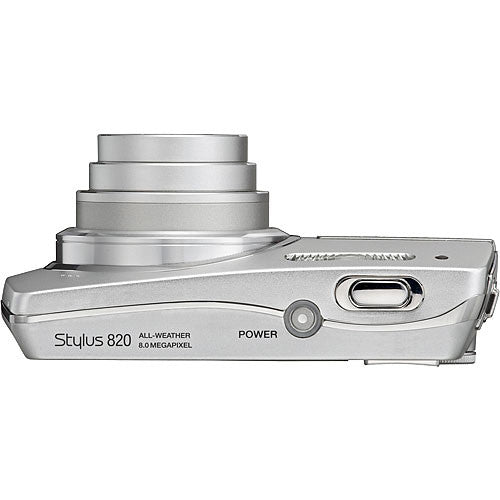 Olympus Stylus 820 Digital Camera 12MP - Silver Compact Camera for Travel & Everyday Photography | Waterproof & Shockproof Point-and-Shoot