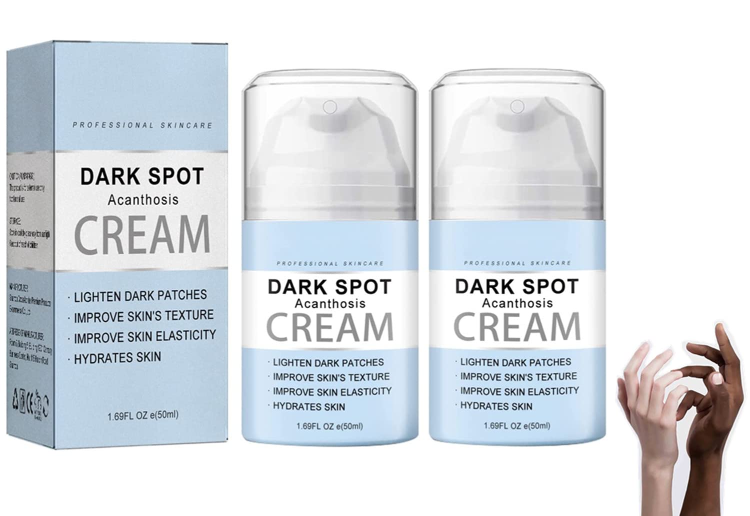 Fivfivgo Collagen Boost & Acanthosis Nigricans Treatment Cream - 2023 New Acanthoglow Therapy for Dark Spots & Hyperpigmentation - Neck, Lips, Underarm, Knees & Elbows Care (2 Pack) - Perfect for Daily Skin Brightening & Even Tone Routine