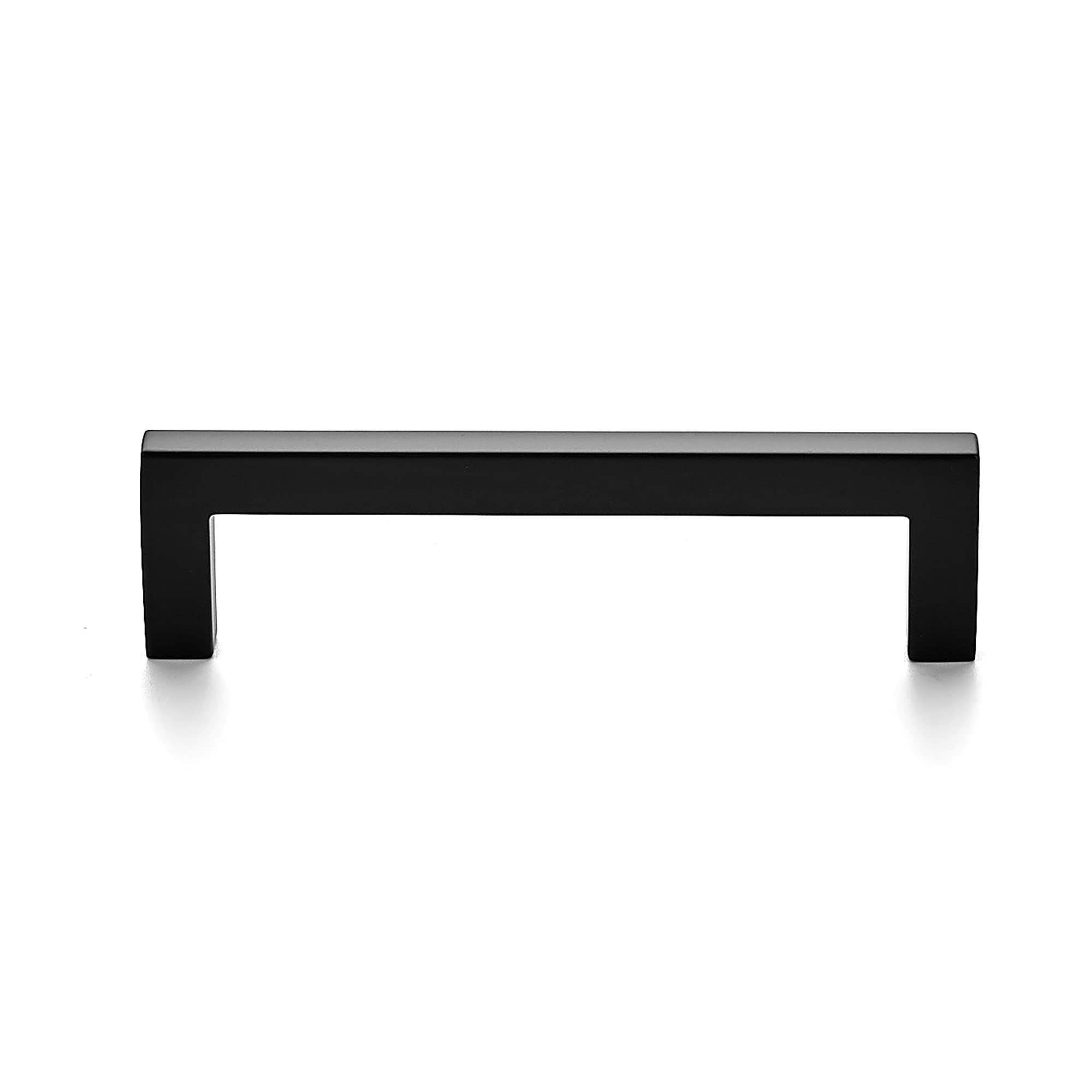 5 Pack Matte Black Slim Square Bar Drawer Pulls - 3-3/4