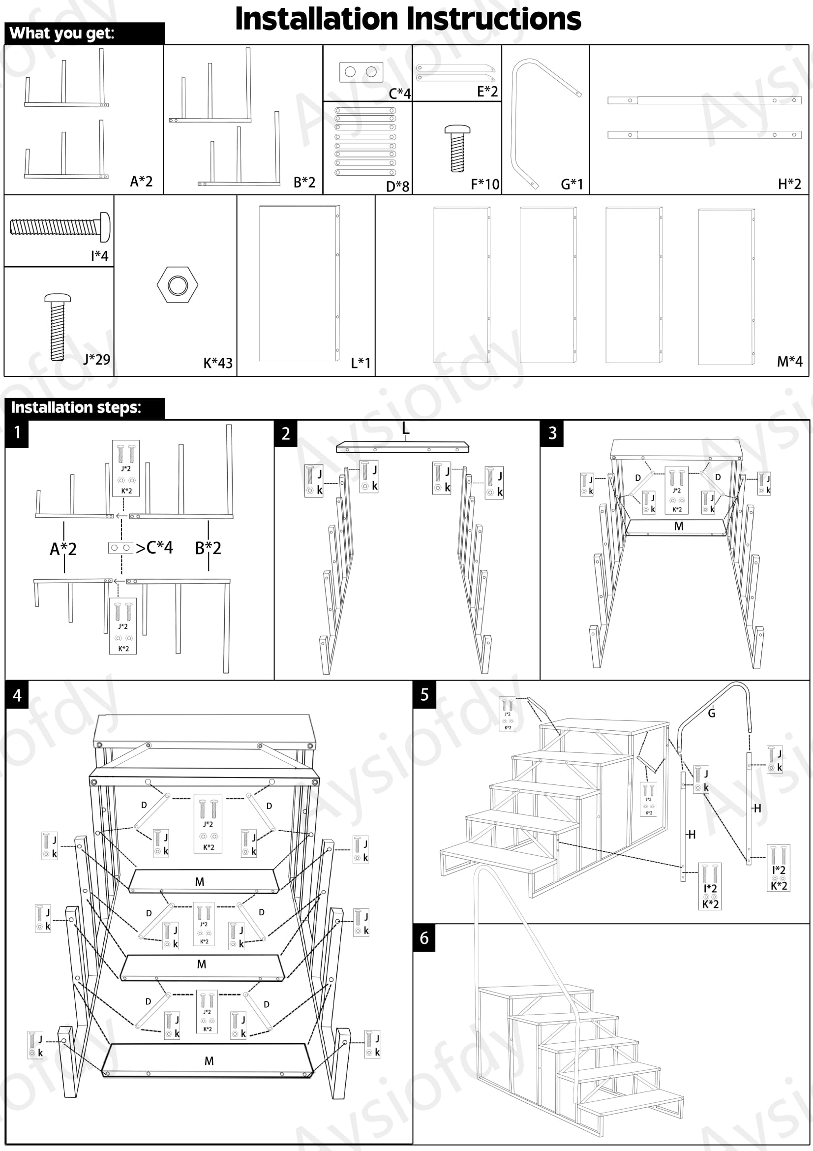 5 Step Ladder with 2 Handrails - Heavy Duty Above Ground Pool Ladder & Hot Tub Steps with Anti-Slip Pedals (3.0 Updated Version) - Perfect for Inground/Above Ground Pools, Spas, and Jacuzzis