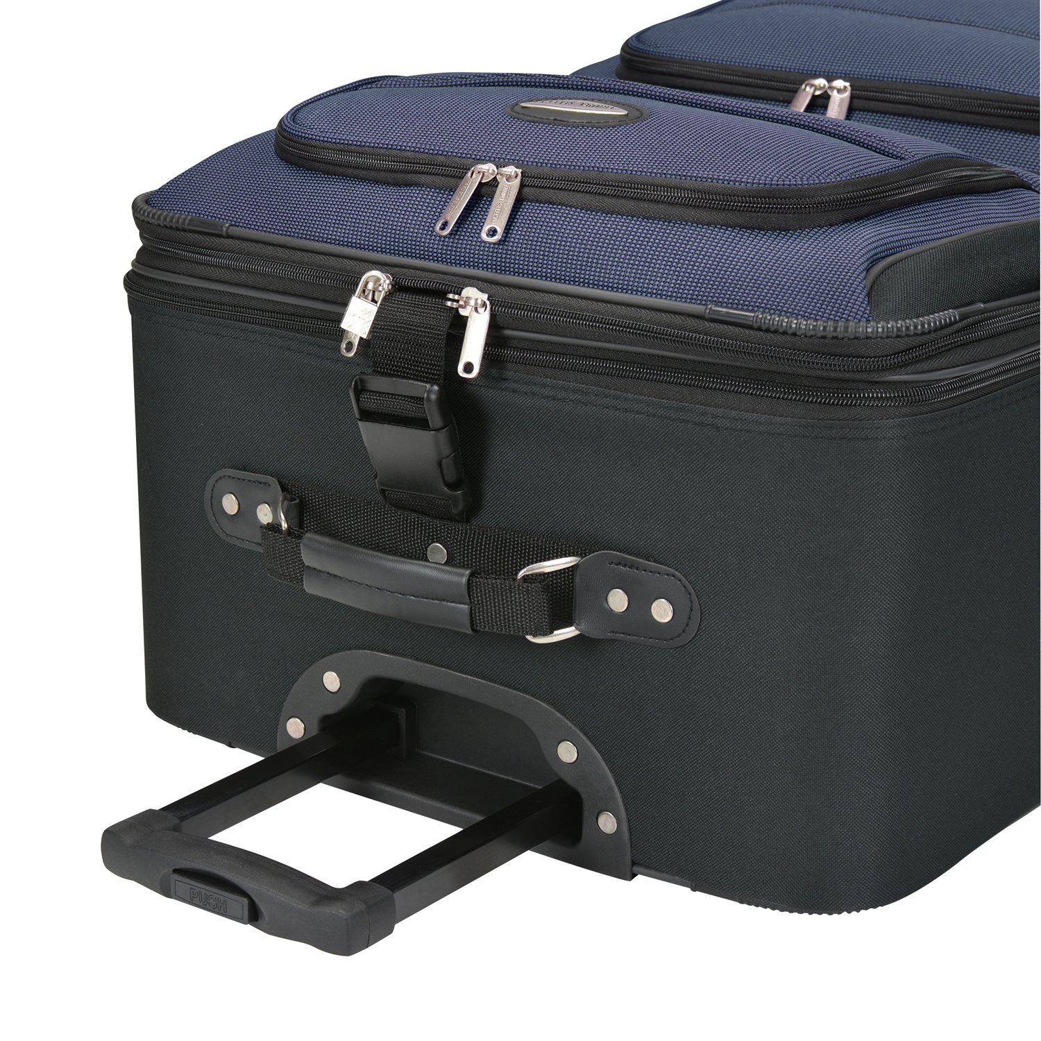Travel Select Amsterdam Expandable Rolling Upright Luggage Set - 4-Piece Navy Blue Suitcase for International Travel & Business Trips | Durable Spinner Wheels & TSA Lock