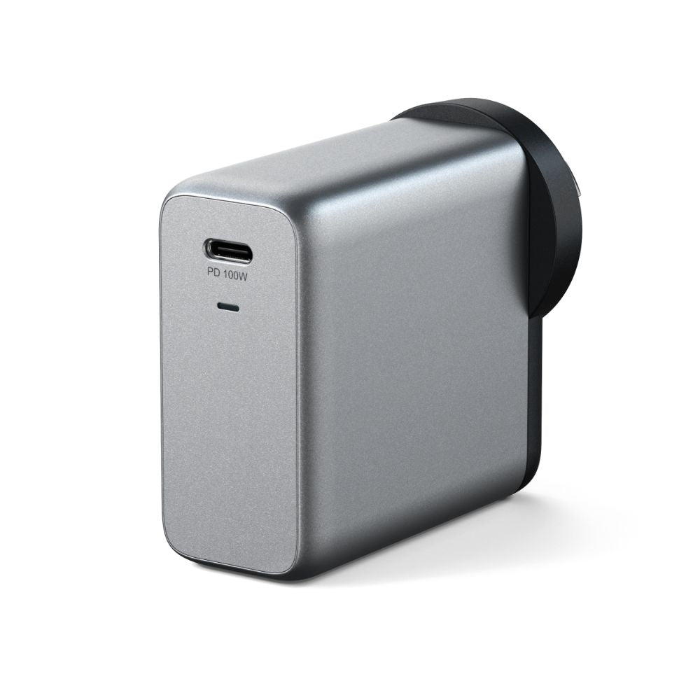 Satechi 100W USB C PD GaN Wall Charger - Fast Charging for MacBook Pro, iPhone 15, iPad, Galaxy - Compact Travel Charger for Home, Office & On-The-Go