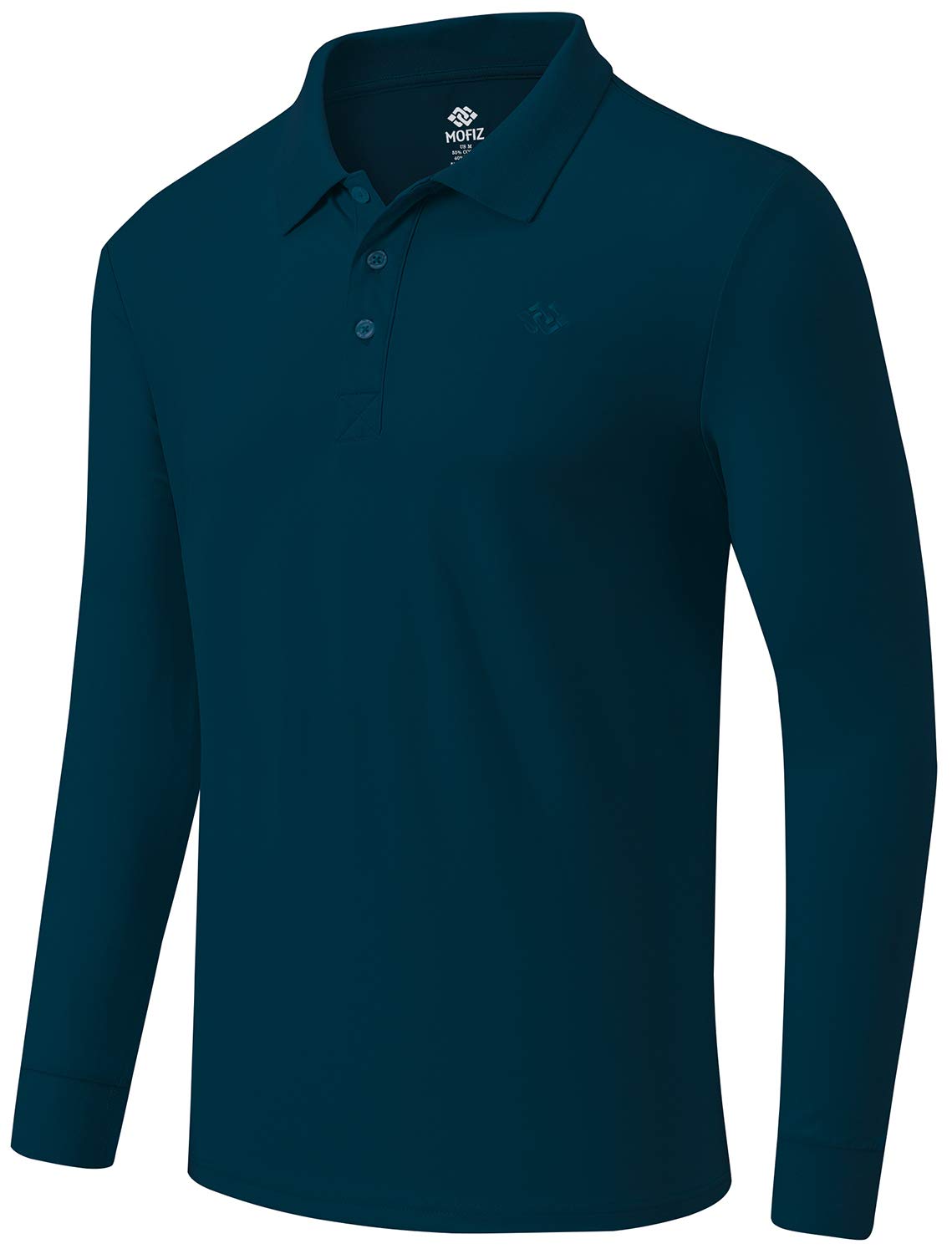 MoFiz Men's Long Sleeve Polo Shirts - Breathable Golf & Sports Shirt with Comfort Fit - Classic Jersey Top for Golfing, Casual Wear & Outdoor Activities