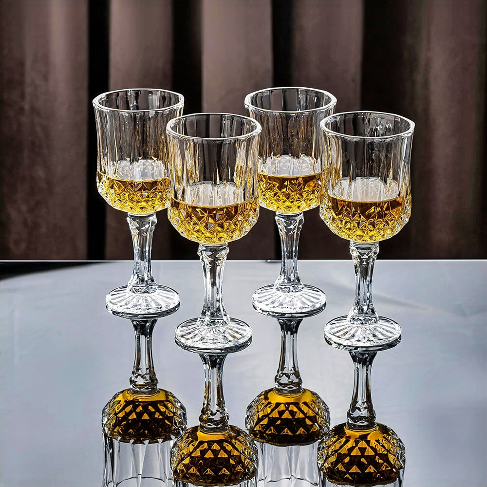 Clara Crystal Glasses Set - Elegant Drinking Glasses for Wine, Champagne & Cocktails - Perfect for Parties, Weddings & Home Entertaining
