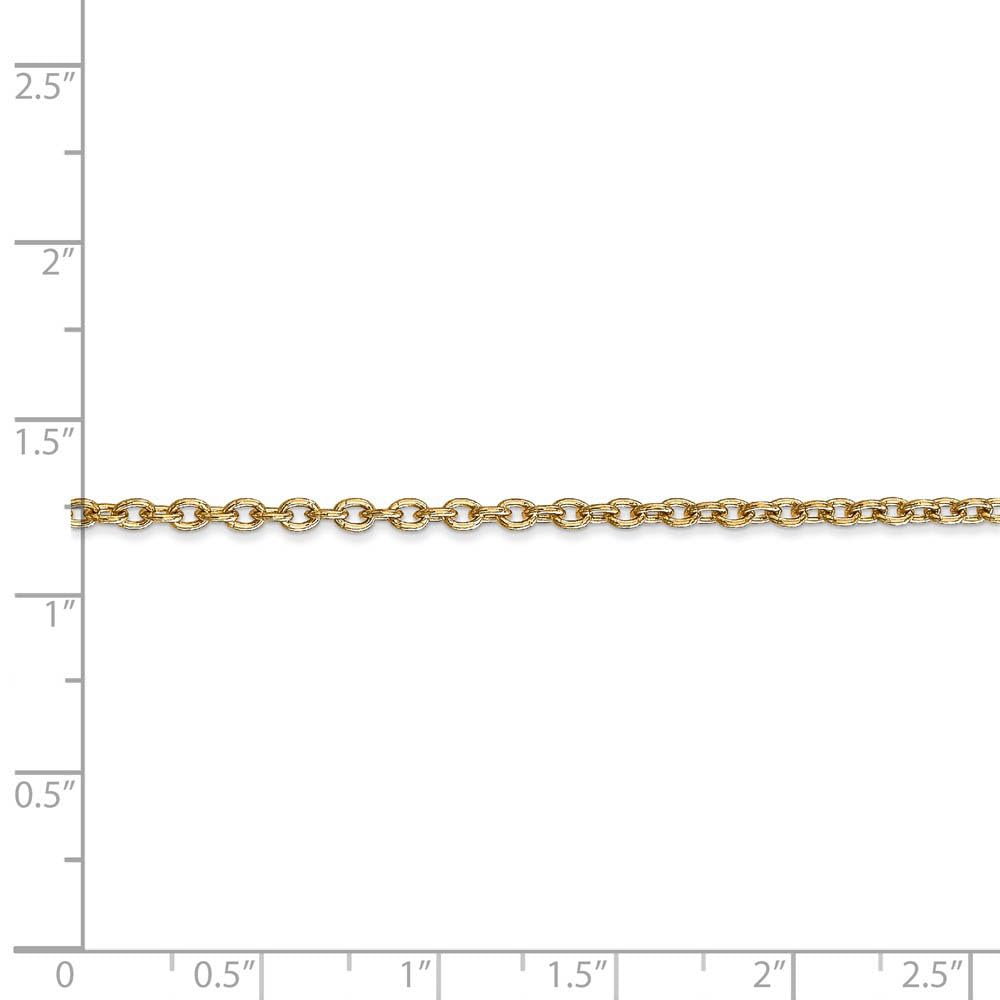 14K Yellow Gold Solid Link Chain Necklace - Elegant for Daily Wear