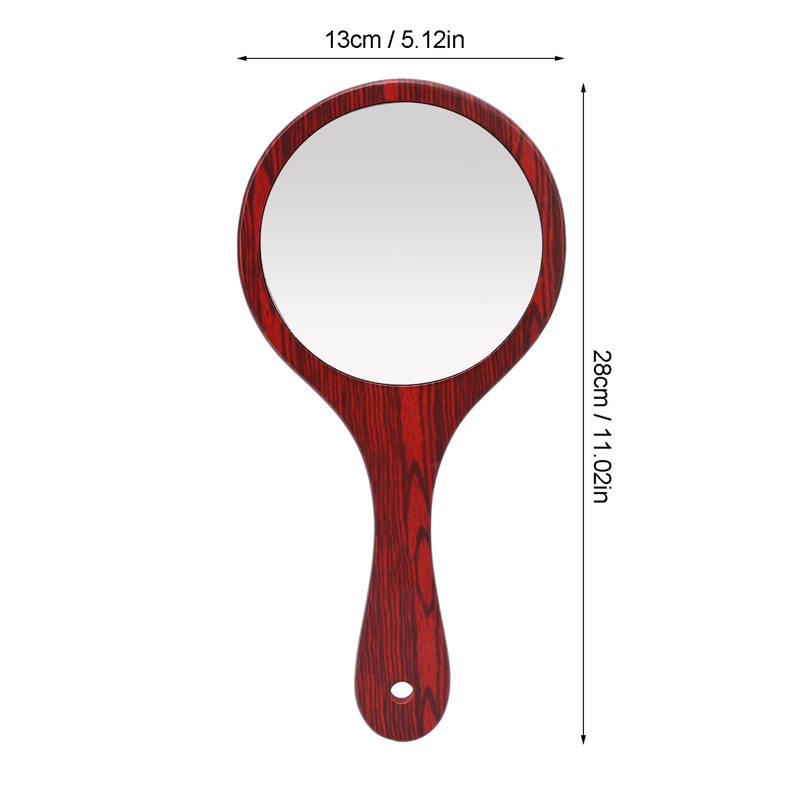 Wooden Handle Handheld Mirror - Portable Vanity Makeup Mirror for Salon, Barbers & Hairdressers - Travel Cosmetic Mirror with Non-Slip Base - Perfect for Home, Salon & Travel Beauty Routines
