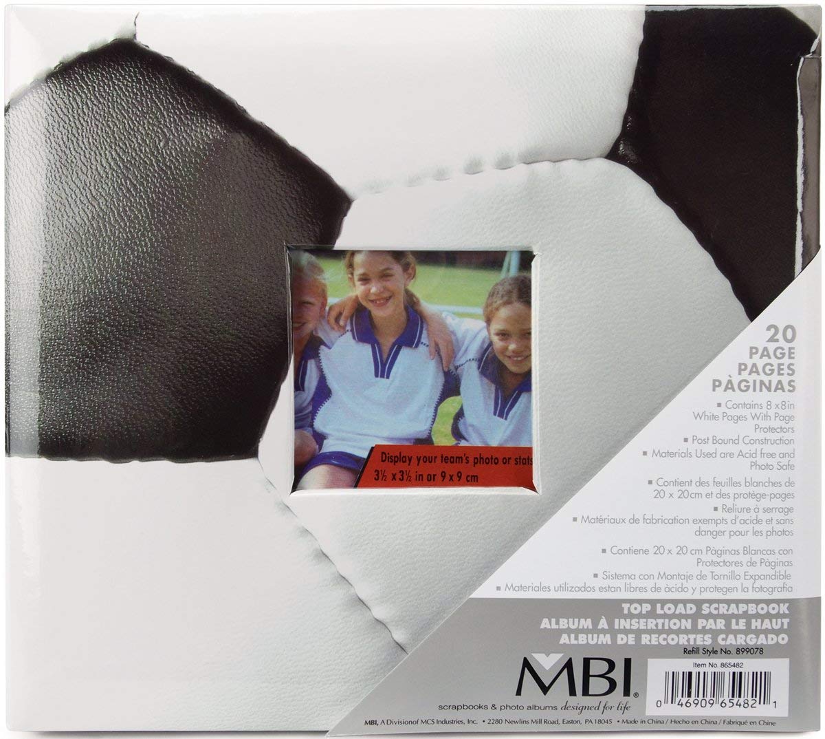 9.6x8.5 Inch Soccer Theme Scrapbook Album with 8x8 Inch Photo Pages - Perfect for Sports Memorabilia, Team Photos & Game Day Memories (865482)