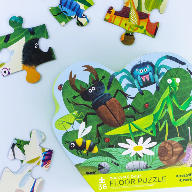 Classic 36-Piece Floor Puzzle - Backyard Bugs Educational Toy for Kids | Fun Learning Activity for Preschool & Kindergarten