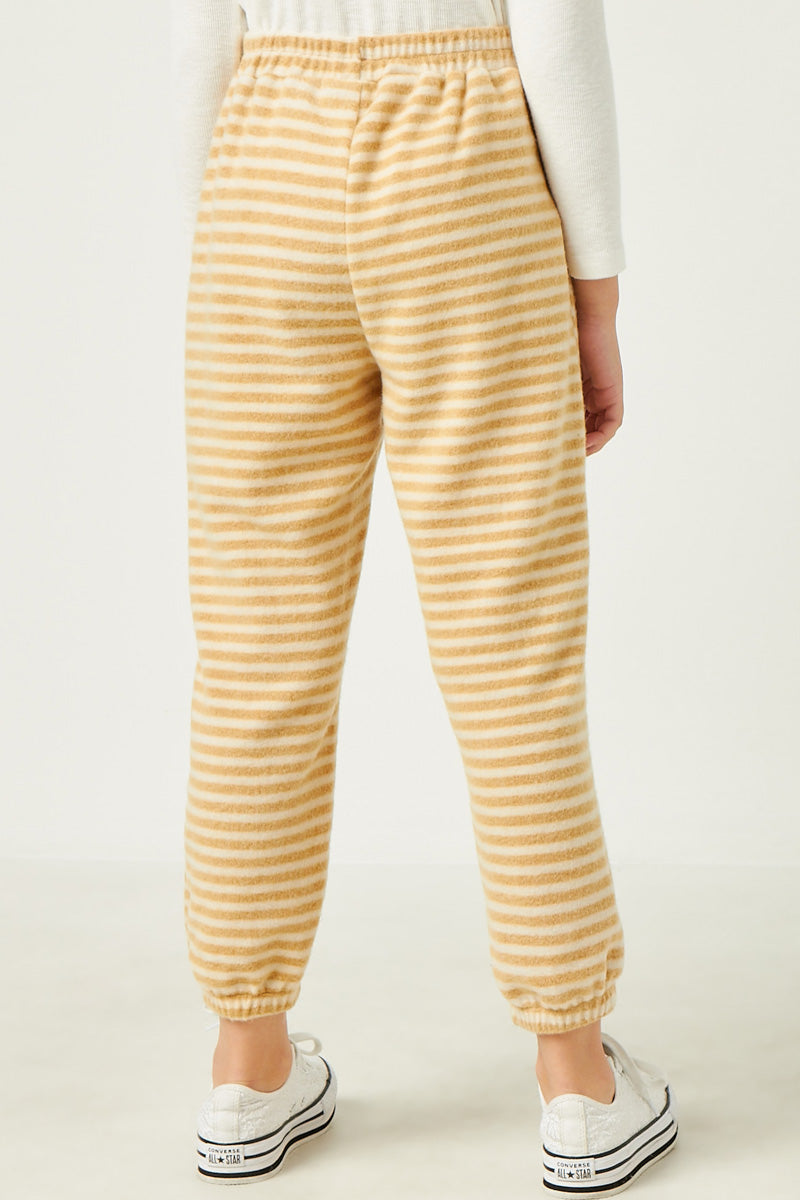 Drawstring Waist Brushed Striped Jogger Pants for Women - Comfortable Casual Lounge & Workout Pants for Yoga, Running, and Everyday Wear