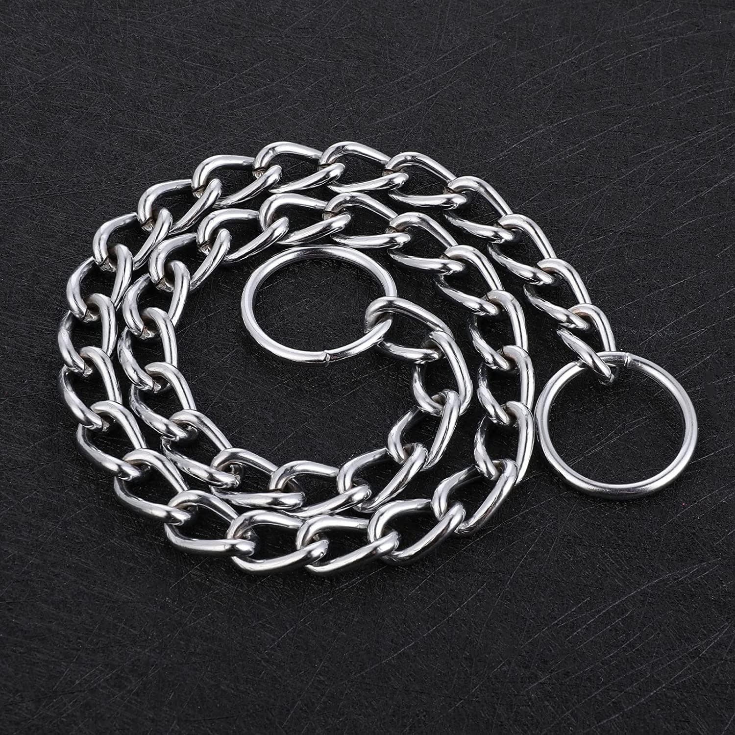USA-Made 304 Stainless Steel Chew-Proof Dog Chain Collar - Anti-Tangle Training Leash for Small, Medium, Large & XL Dogs - Durable Walking Necklace for Daily Exercise & Outdoor Adventures