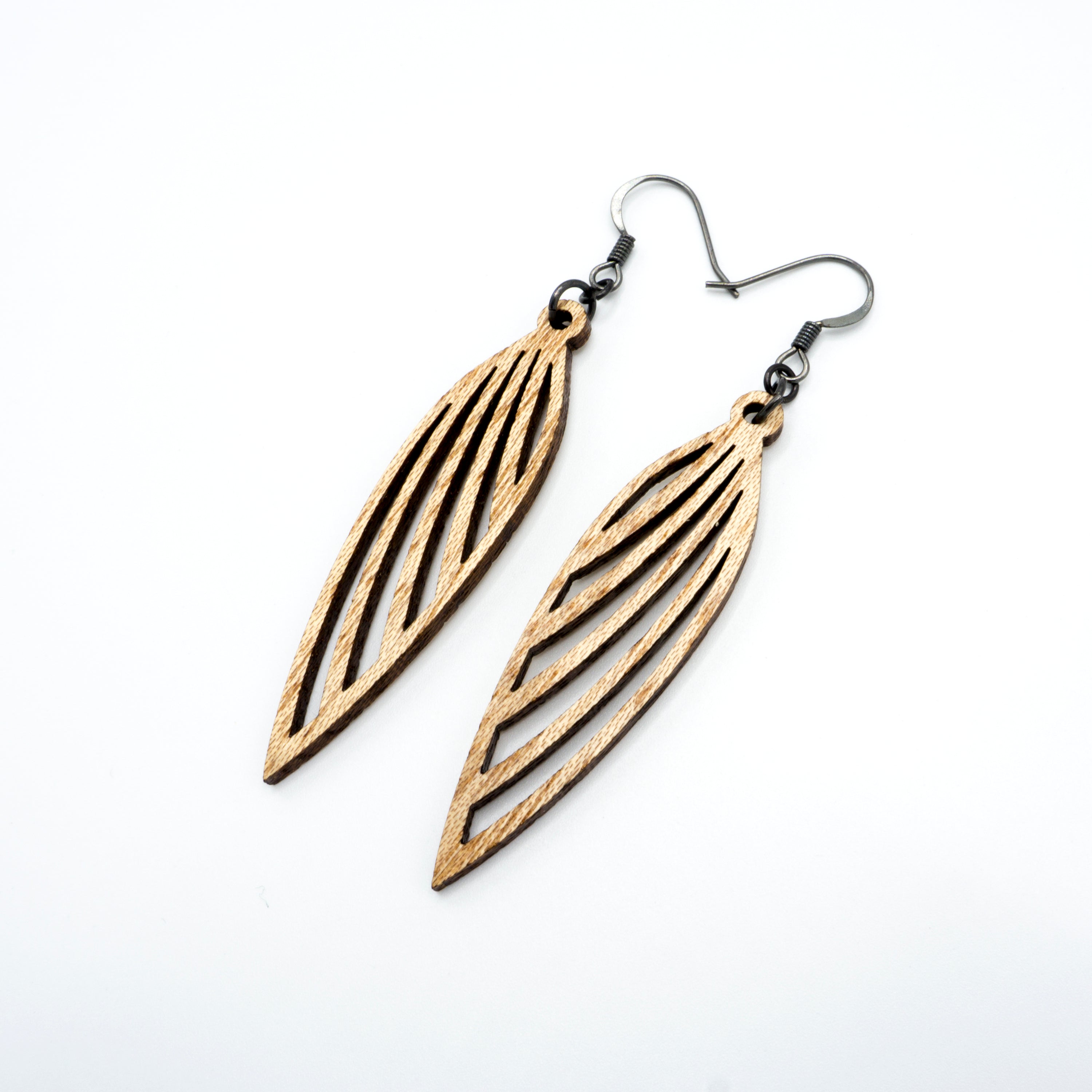 Handmade Mahogany Wood Earrings - Totem 03 [S] | Lightweight Boho Tribal Jewelry for Women | Perfect for Festivals, Weddings & Everyday Wear