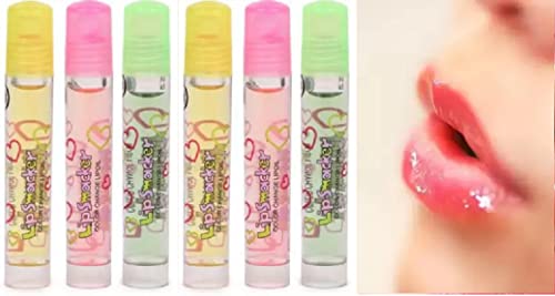 Best Transparent Moisturizing Fruity Roll-On Lip Oil - Hydrating & Shiny Lip Care for Dry Lips | Perfect for Daily Use, Makeup Looks & On-The-Go Application