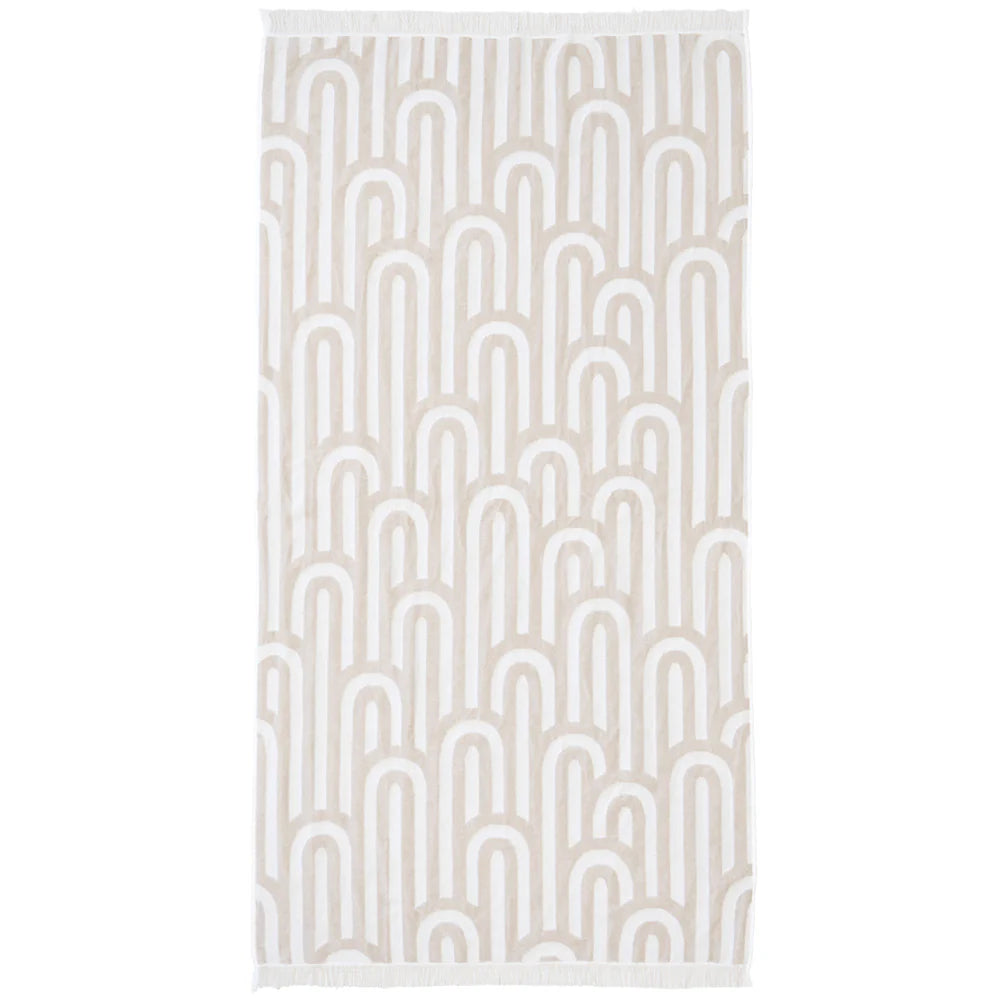 Premium HiLo Beach Towel Arcade Sand by Bambury - Extra Large Quick Dry Towel for Pool, Beach, Yoga & Outdoor Activities