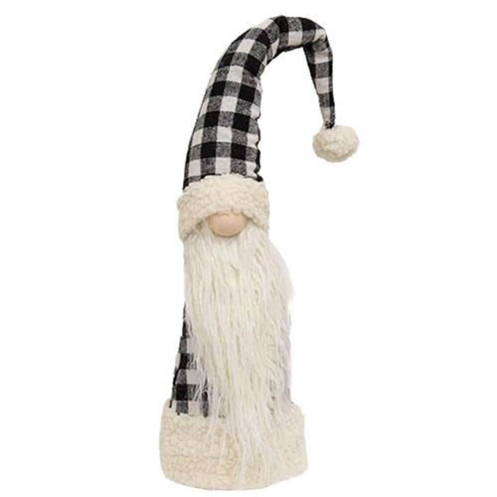 Black and White Buffalo Check Christmas Gnome Tree Topper - Festive Holiday Decor for Xmas Tree, Mantel, and Home Decorations