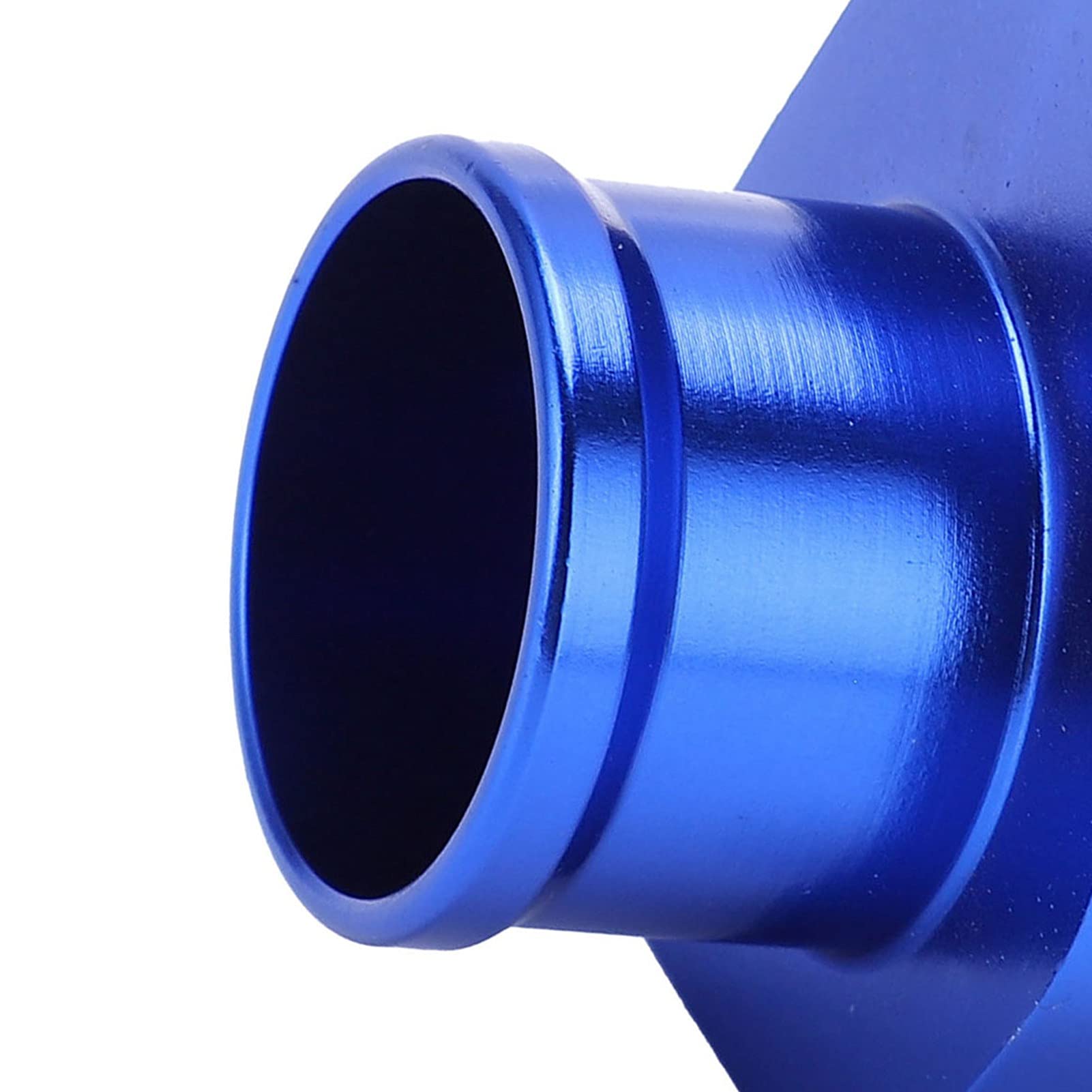 Universal Aluminum Water Temperature Joint Pipe Sensor Gauge - 26mm Blue Radiator Hose Adapter with Clamps for Car, Truck & Motorcycle Engine Cooling Systems
