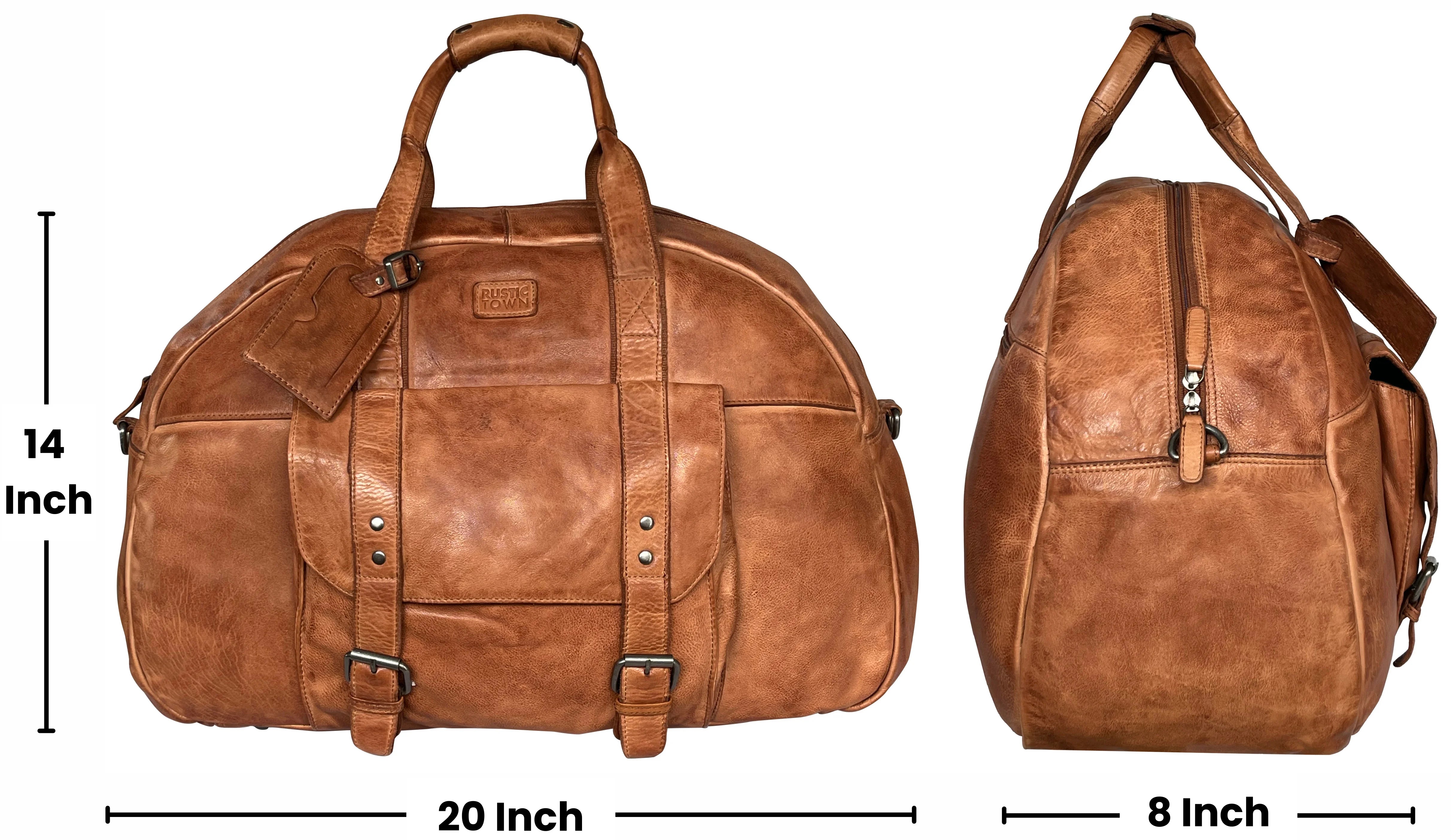 Premium Casanova Genuine Leather Duffel Bag for Men - Stylish Brown Travel Bag, Gym Bag & Weekender - Perfect for Business Trips, Gym & Outdoor Adventures
