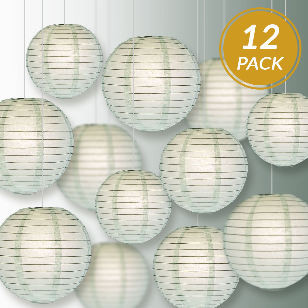 12-Piece Arctic Spa Blue Paper Lantern Set - Chinese Hanging Decorations for Weddings, Parties & Events (12/10/8 Inch) - Perfect for Indoor/Outdoor Celebrations, Home Decor & Festival Lighting