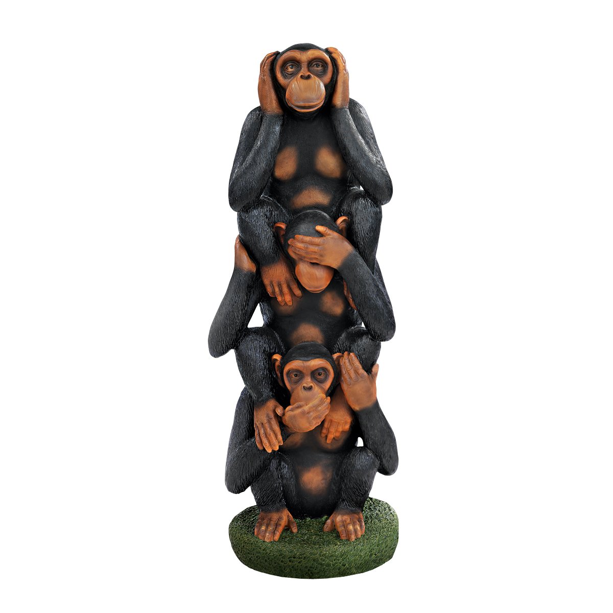 Design Toscano Hear No Evil See No Evil Speak No Evil Monkeys Grand Scale Statue - Medium Size Home Decor for Living Room, Garden, or Office