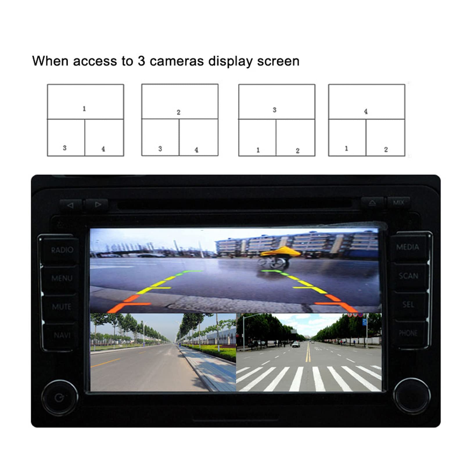 4 Channel Input 2 Way Output Rearview Camera Splitter Box - DC12V/24V Parking Camera Control Splitter for Car, Truck, Bus, Trailer & Boat - Perfect for Multi-Vehicle Monitoring & Backup Safety Systems