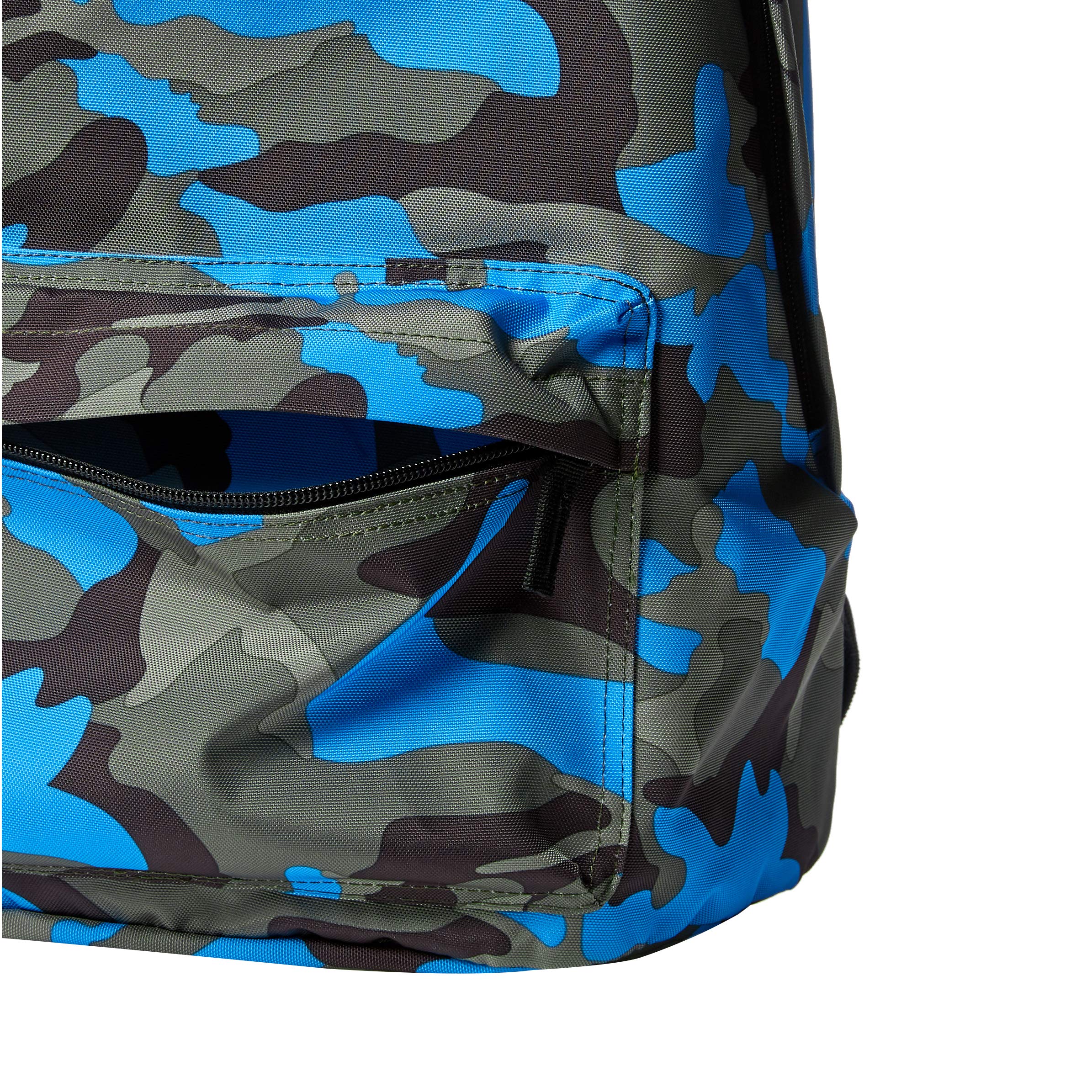Amazon Basics - Durable Everyday Backpack, Blue Camouflage Design for School, Travel & Outdoor Adventures