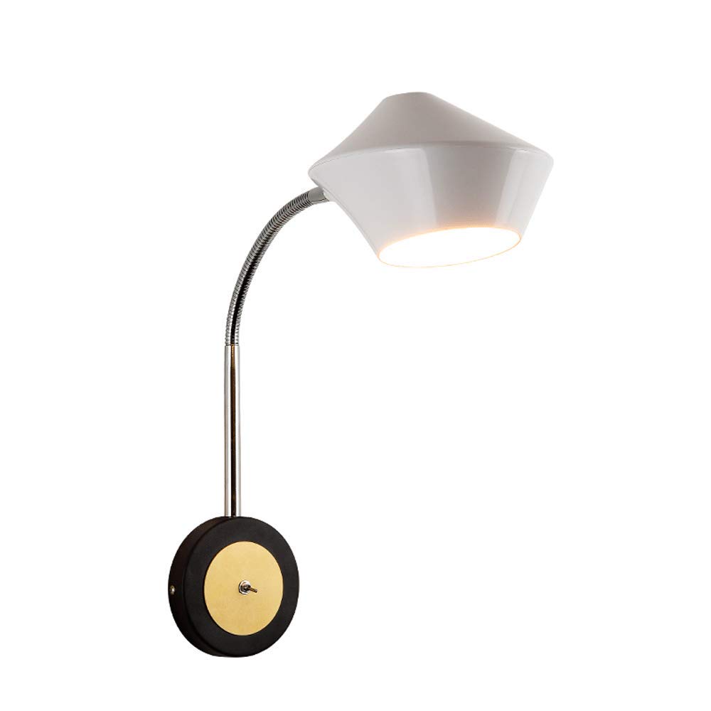 Nordic Adjustable Hose Wall Lamp - Modern Minimalist Wrought Iron E14 LED Wall Light with Push Button Switch - Perfect for Bedroom, Living Room, Corridor & Stairway Lighting (Color: Black)