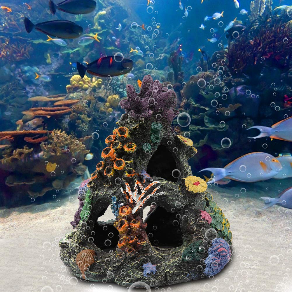Betta Fish Tank Decorations - Artificial Coral Aquarium Plants for Hiding, Sleeping & Breeding | Perfect for Betta Fish Tanks, Aquascaping & Home Aquarium Setup