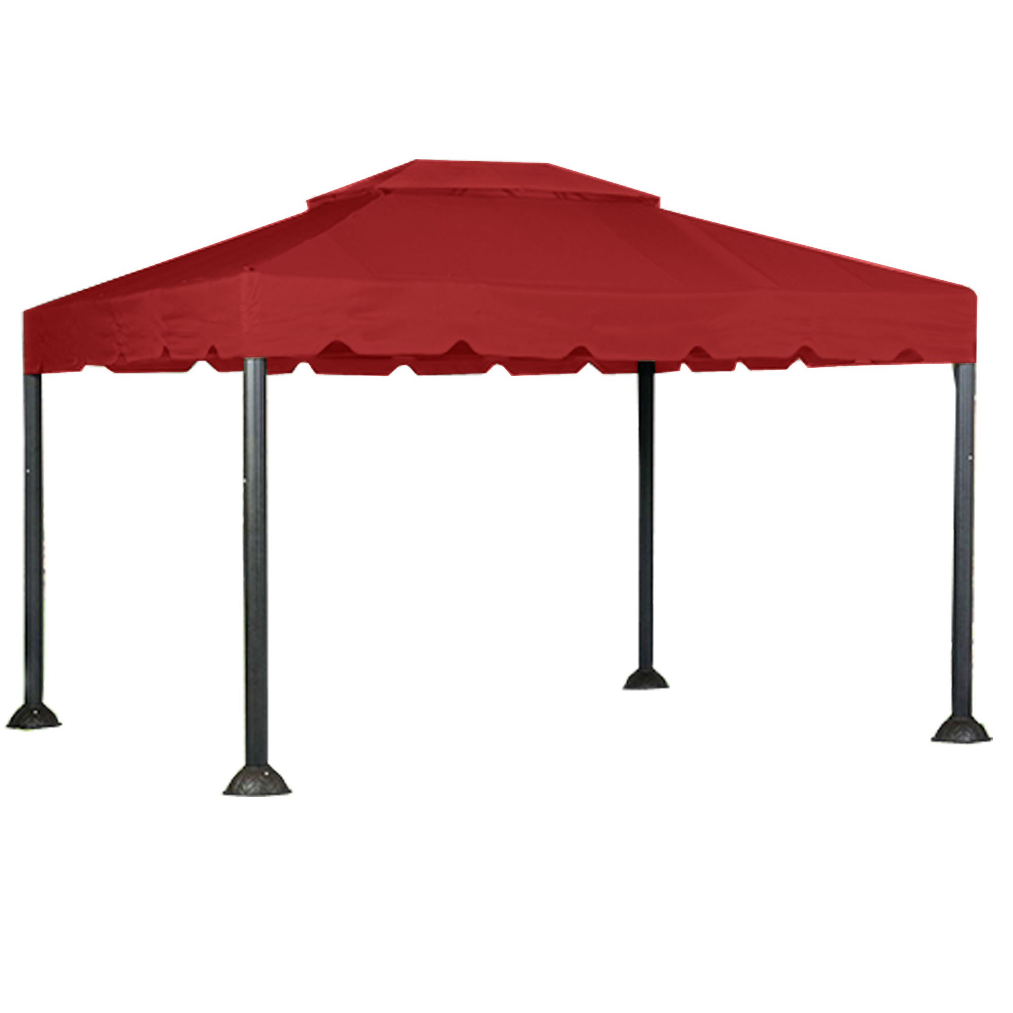 10x12 Garden House Gazebo Replacement Canopy - Durable Riplock 350 Fabric in Cinnabar Red - Perfect for Outdoor Patio, Backyard Shade & Garden Protection