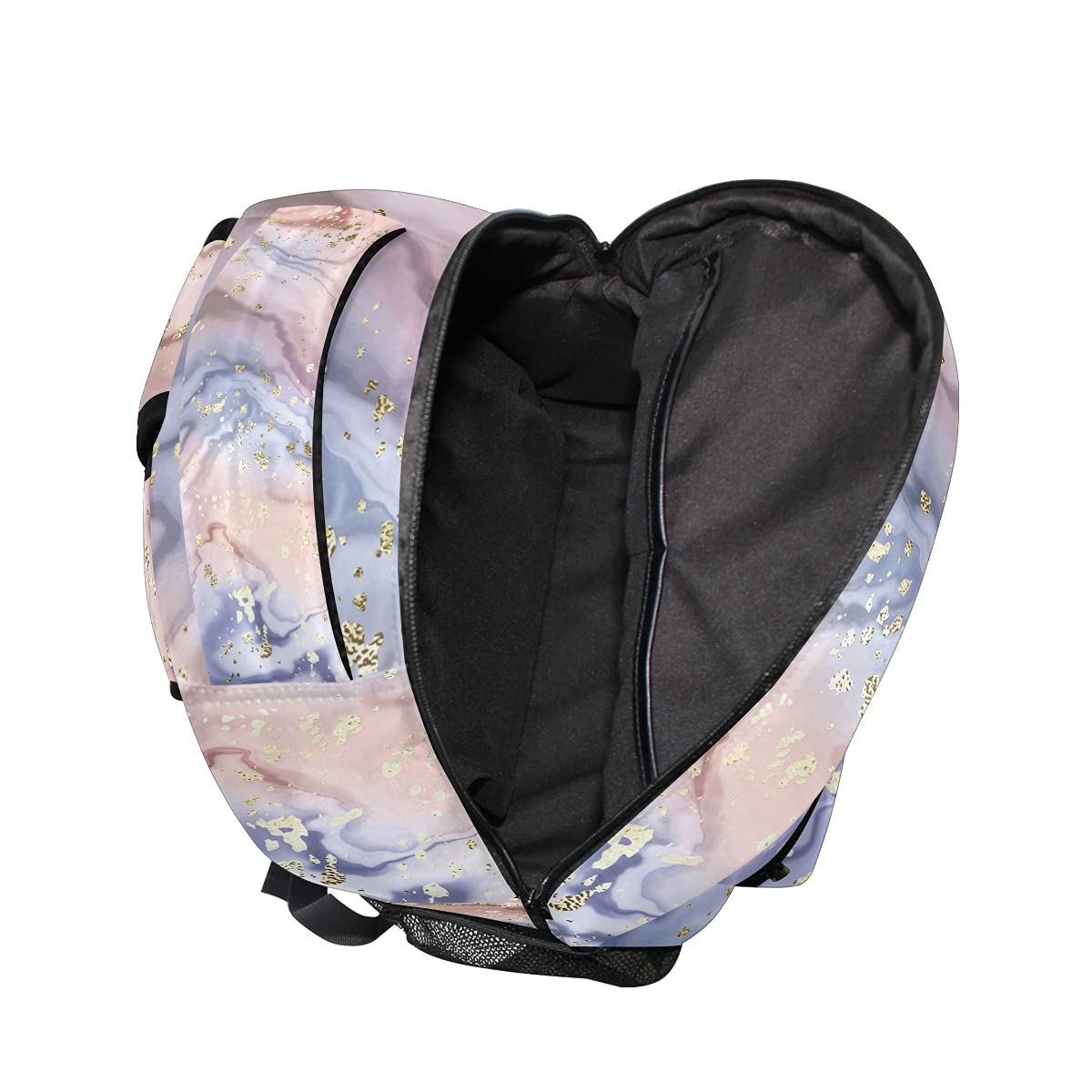 ALAZA Purple Marble & Gold Splatter Backpack for Kids - Durable School Book Bag for Elementary Teens, Girls & Boys - Laptop Daypack for Travel, College & Daily Use